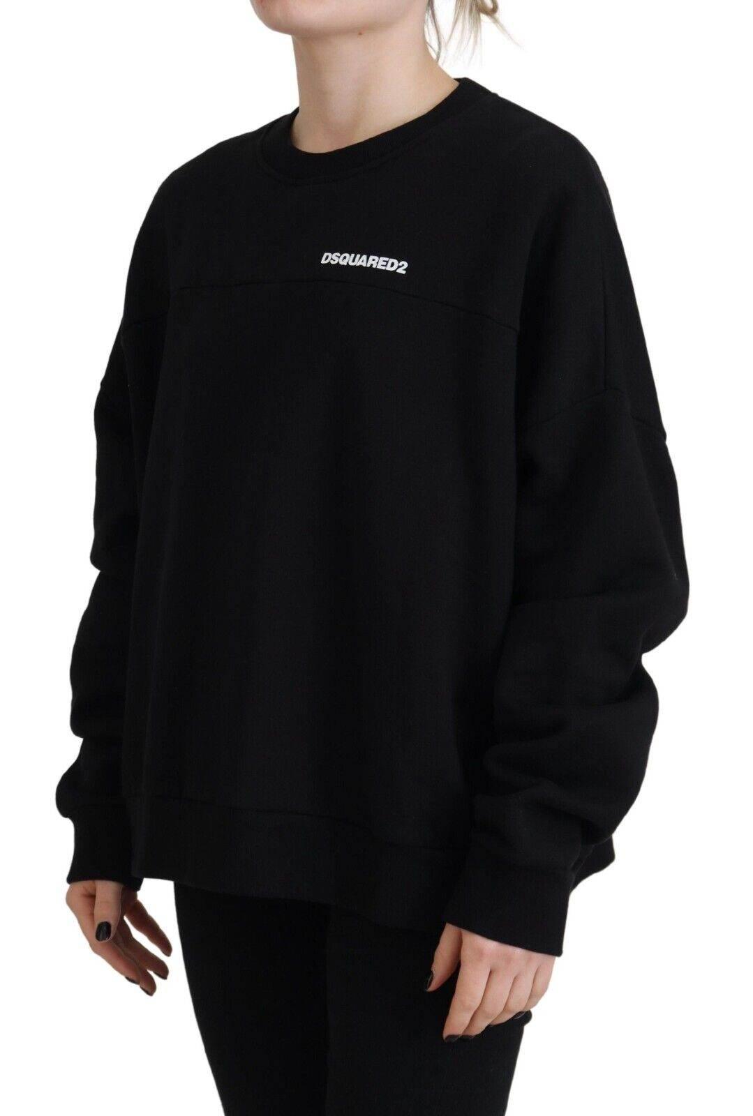 Dsquared² Black Cotton Printed Women Long Sleeve Sweater - Hilstor