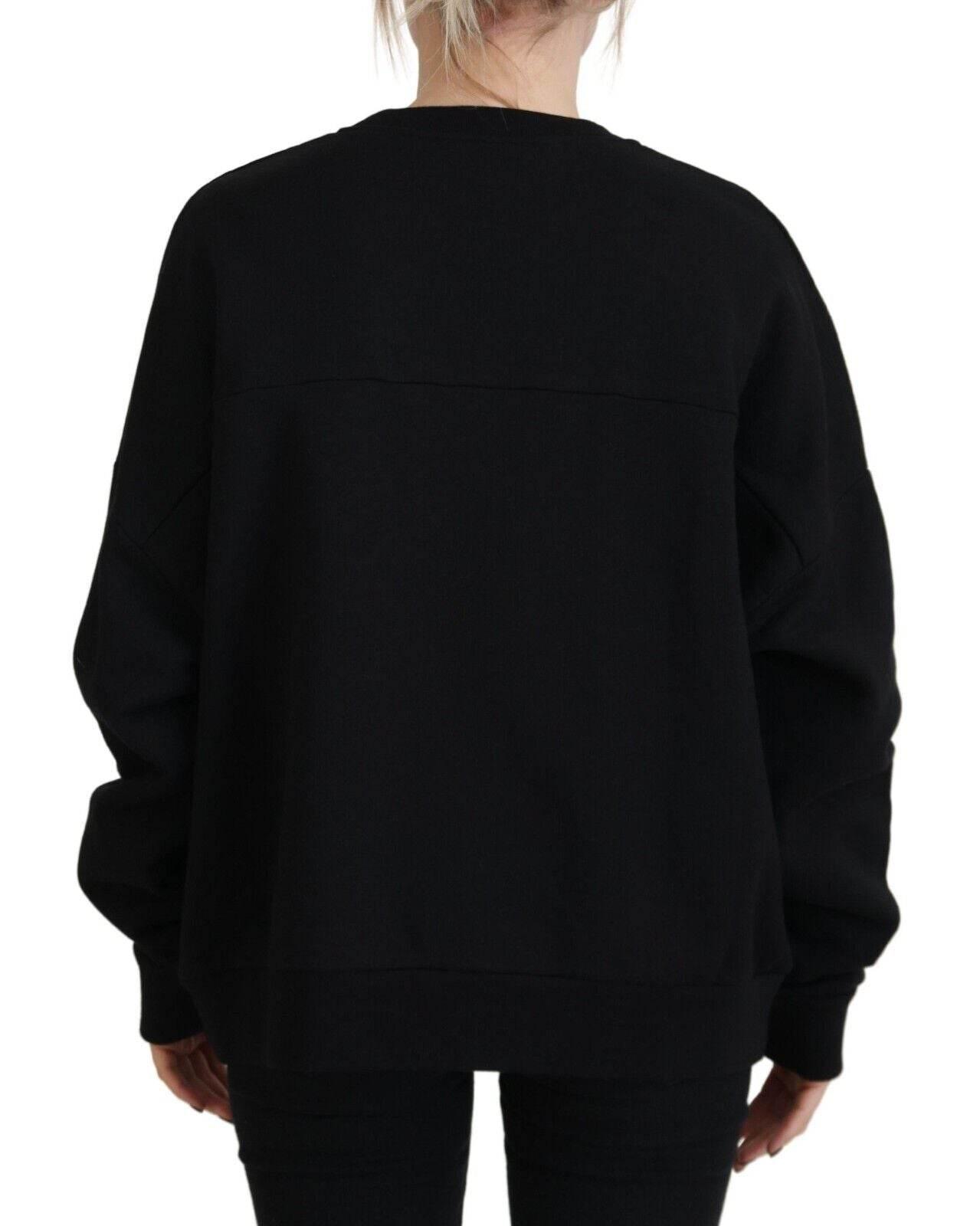 Dsquared² Black Cotton Printed Women Long Sleeve Sweater - Hilstor