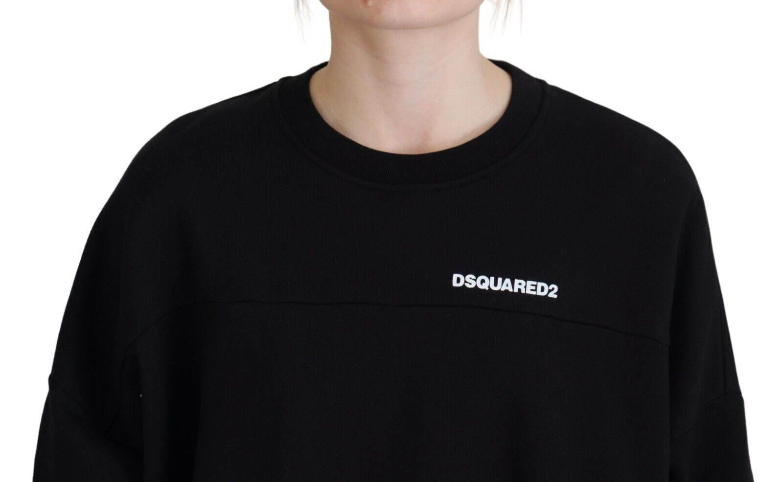 Dsquared² Black Cotton Printed Women Long Sleeve Sweater - Hilstor