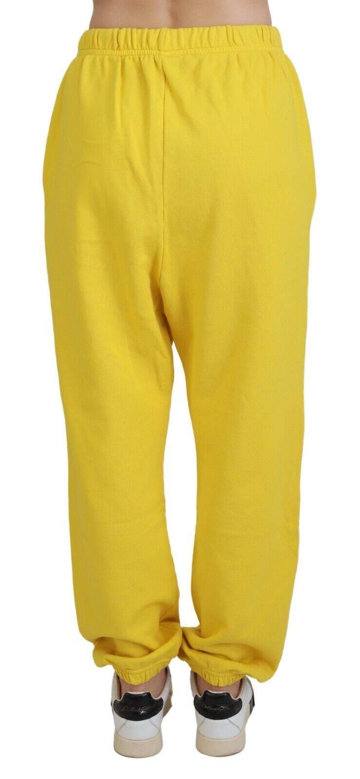 Dsquared² Yellow Mid Waist Logo Print Jogger Trouser Pants - Hilstor