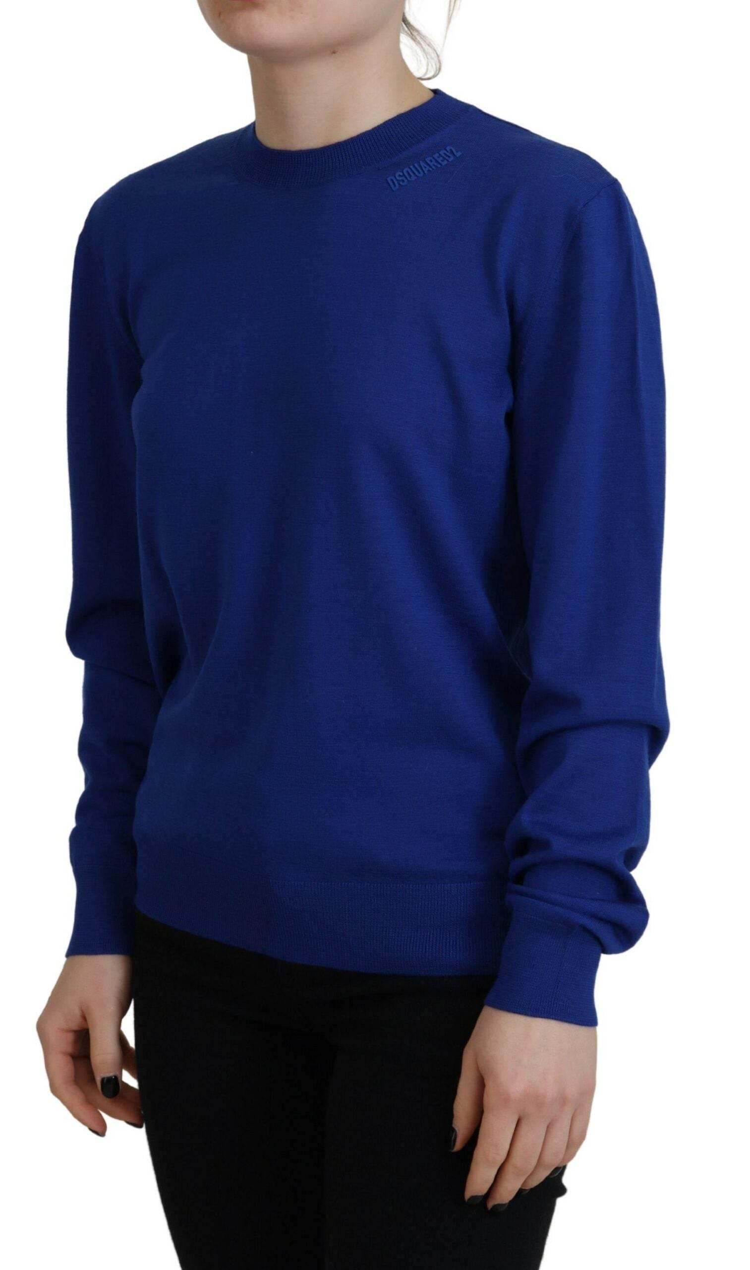 Dsquared² Blue Long Sleeve Crew Neck Casual Sweater - Hilstor