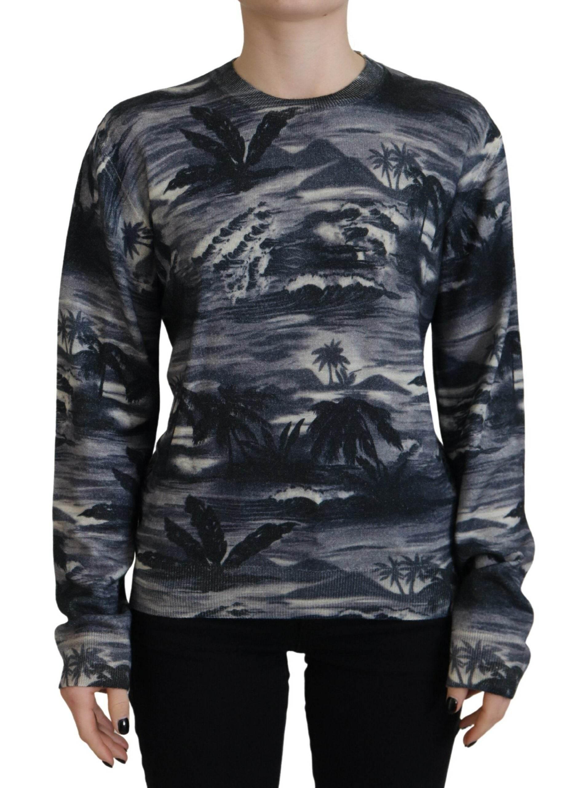 Dsquared² Black Long Sleeve Thunder Sky Print Casual Sweater - Hilstor
