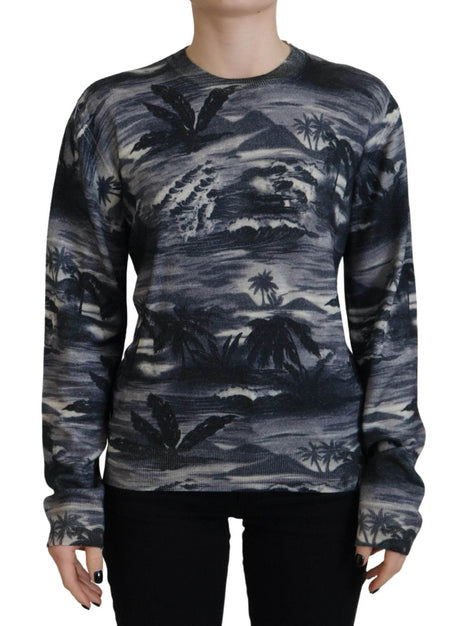 Dsquared² Black Long Sleeve Thunder Sky Print Casual Sweater - Hilstor