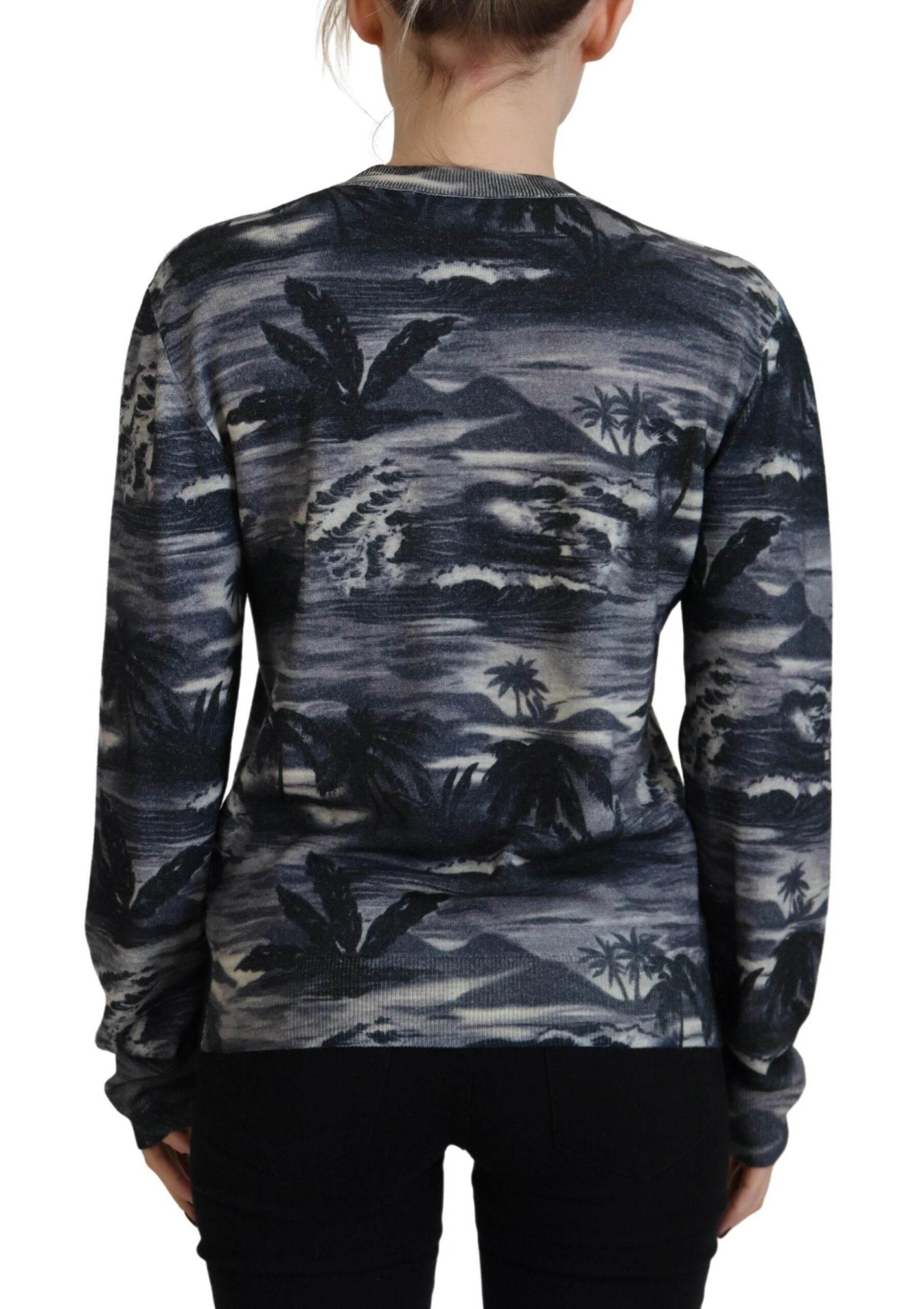 Dsquared² Black Long Sleeve Thunder Sky Print Casual Sweater - Hilstor