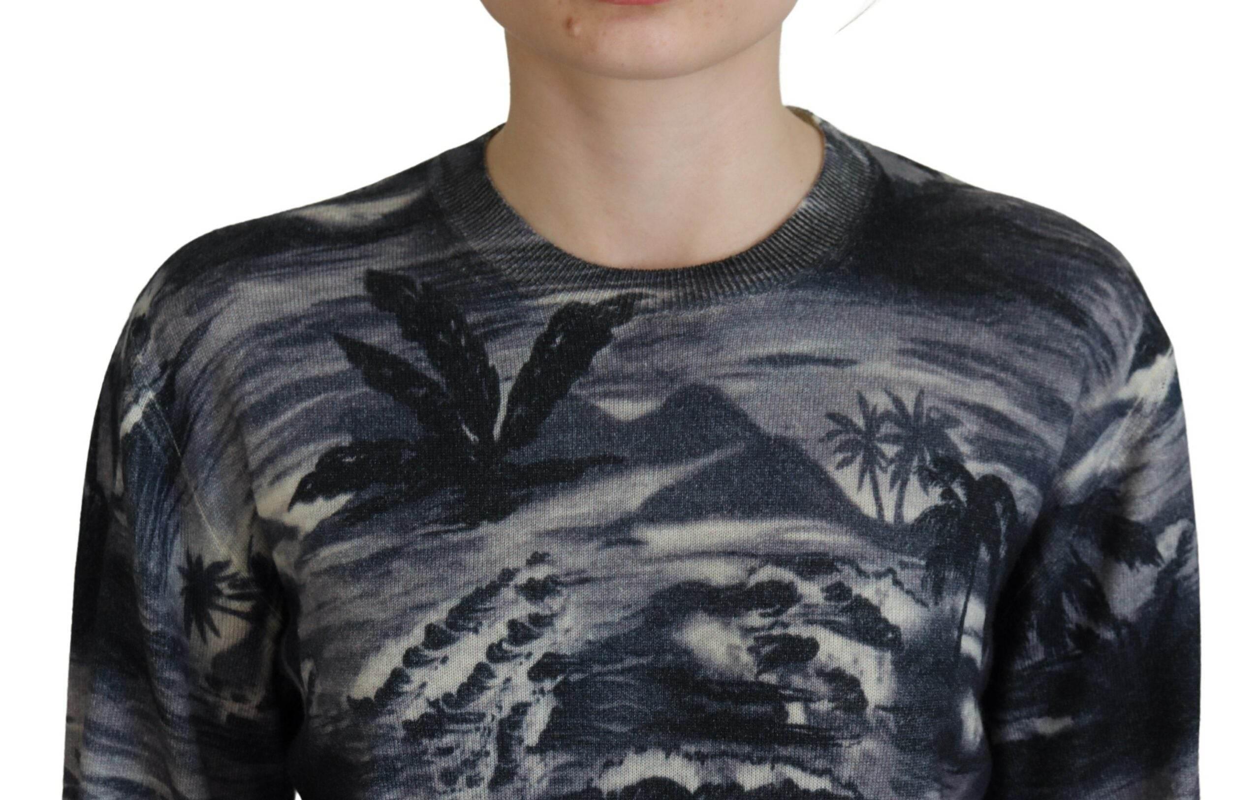 Dsquared² Black Long Sleeve Thunder Sky Print Casual Sweater - Hilstor