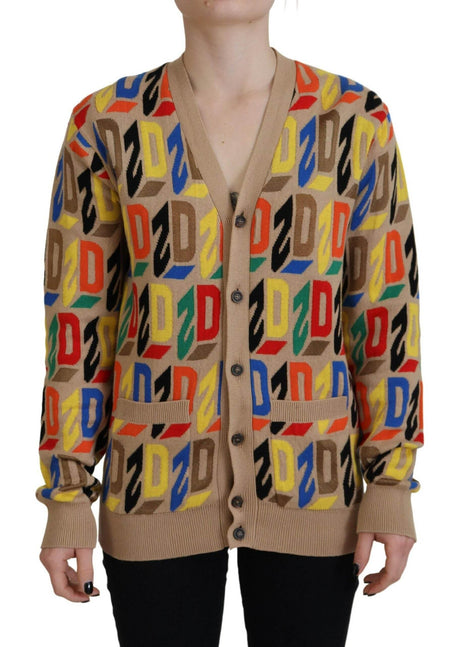 Dsquared² Brown Logo Long Sleeve Women Cardigan Sweater - Hilstor