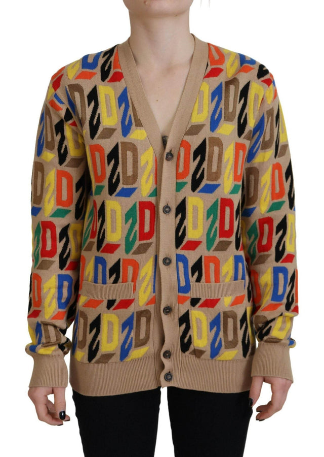 Dsquared² Brown Logo Long Sleeve Women Cardigan Sweater - Hilstor