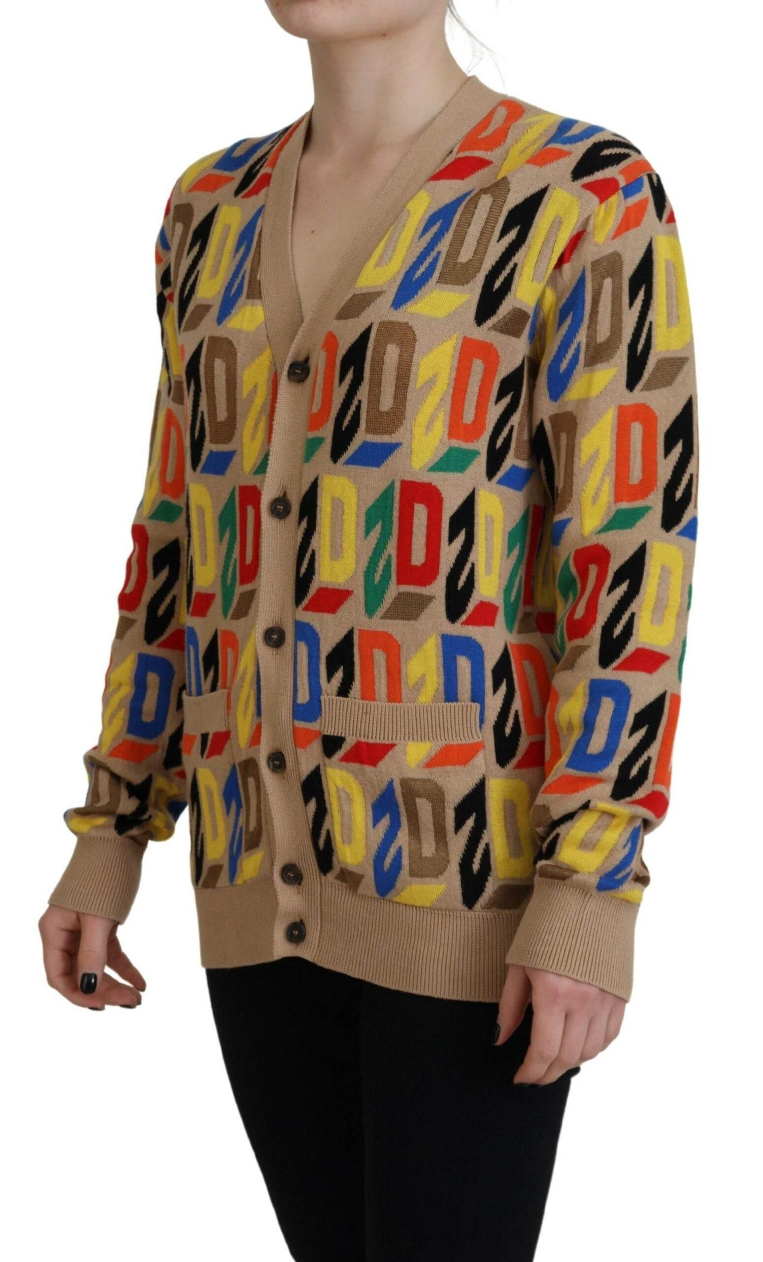 Dsquared² Brown Logo Long Sleeve Women Cardigan Sweater - Hilstor