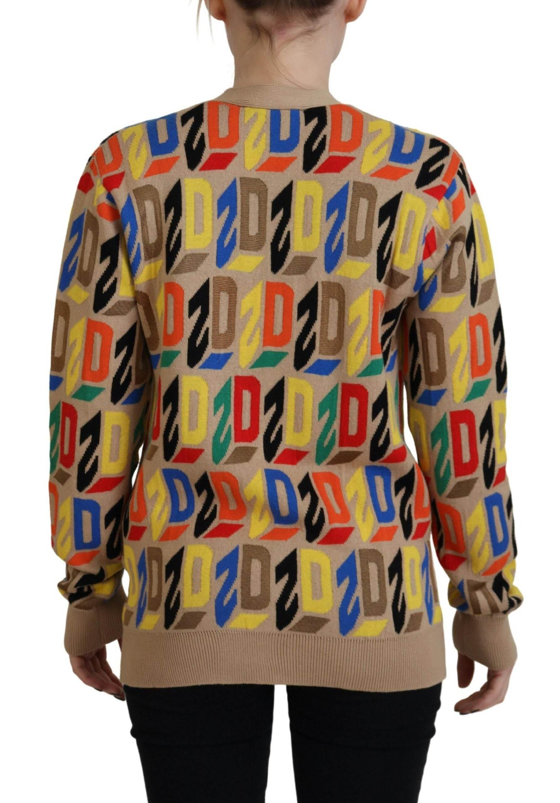 Dsquared² Brown Logo Long Sleeve Women Cardigan Sweater - Hilstor