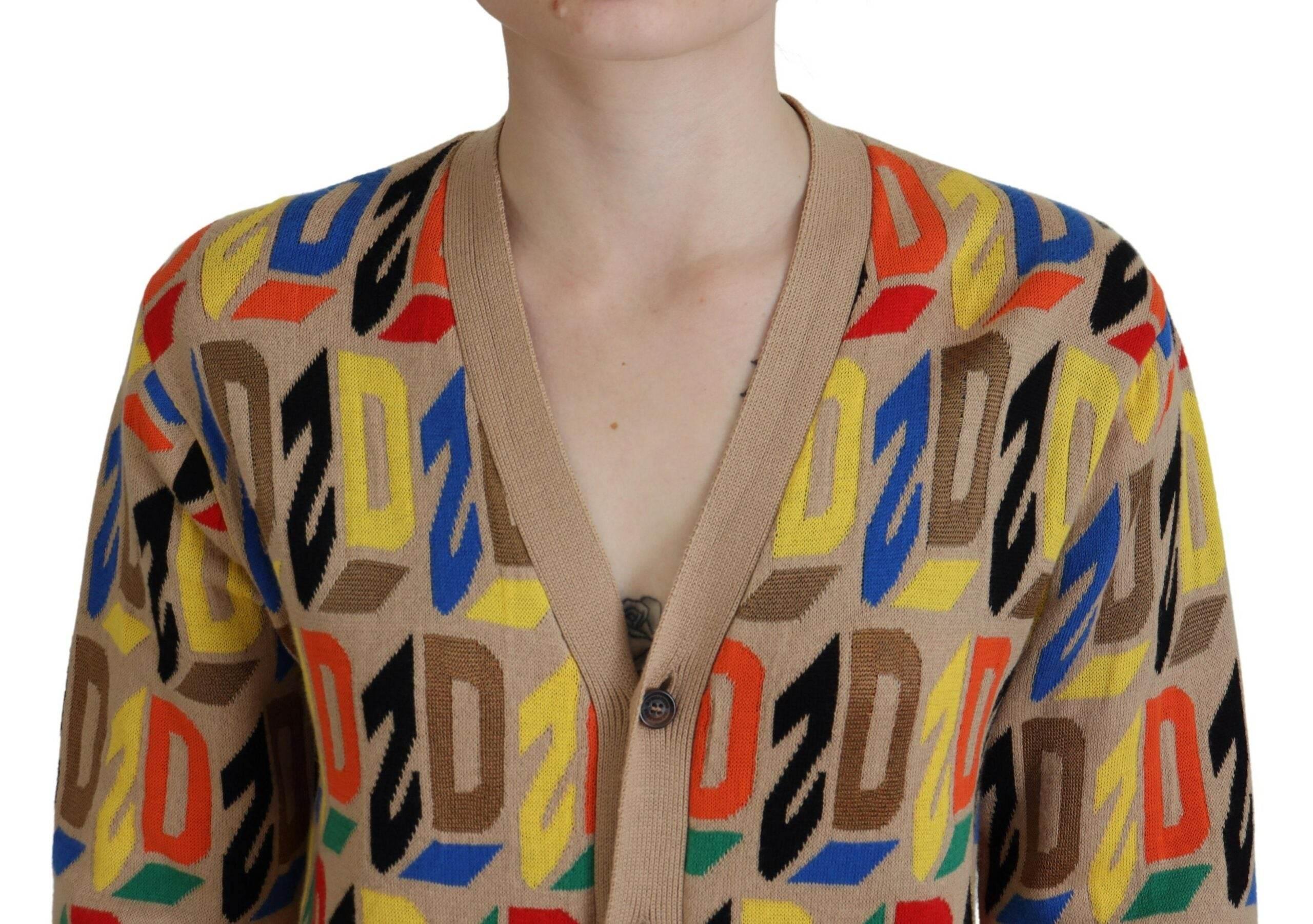 Dsquared² Brown Logo Long Sleeve Women Cardigan Sweater - Hilstor