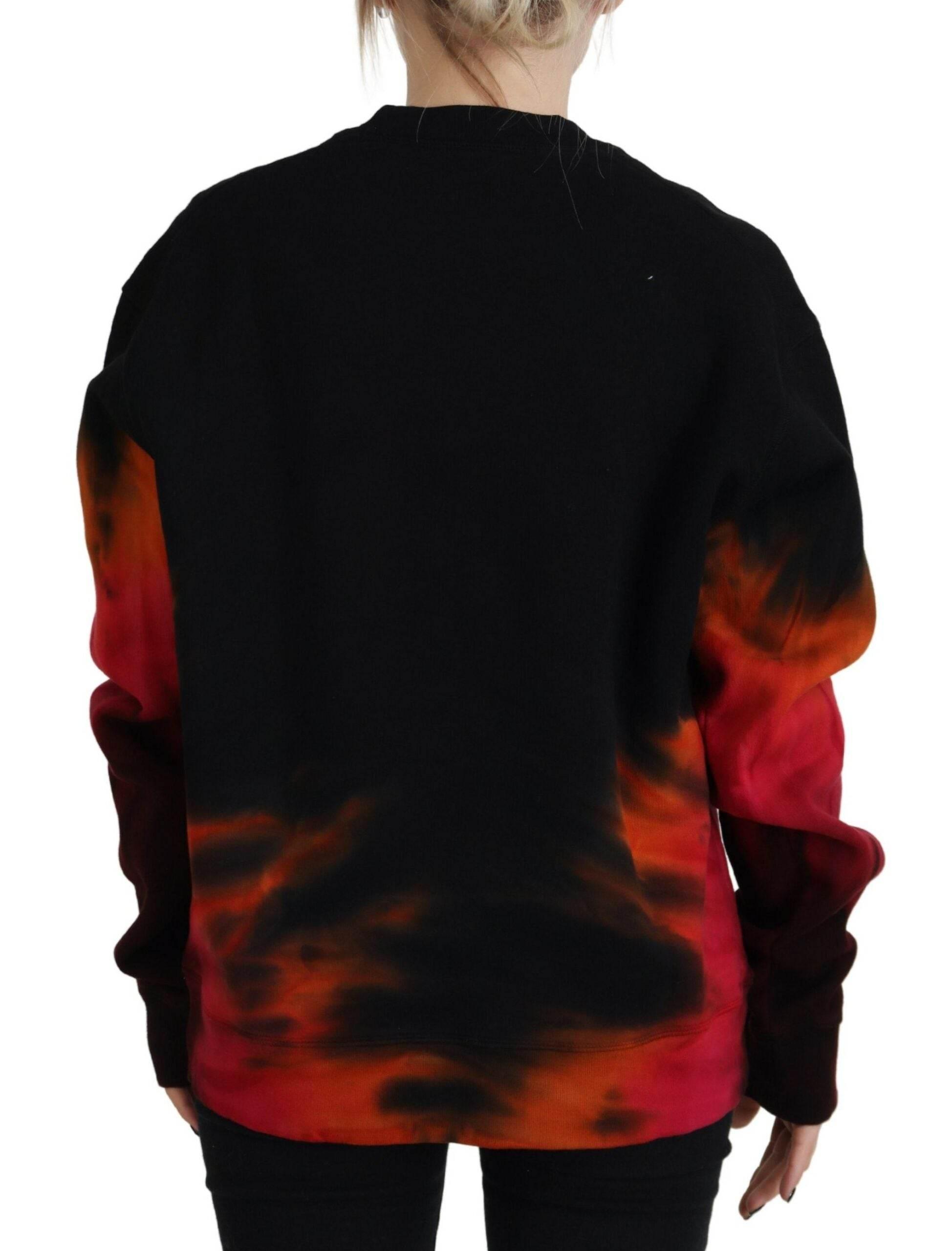 Dsquared² Black Tie Dye Logo Print Women Long Sleeve Sweater - Hilstor