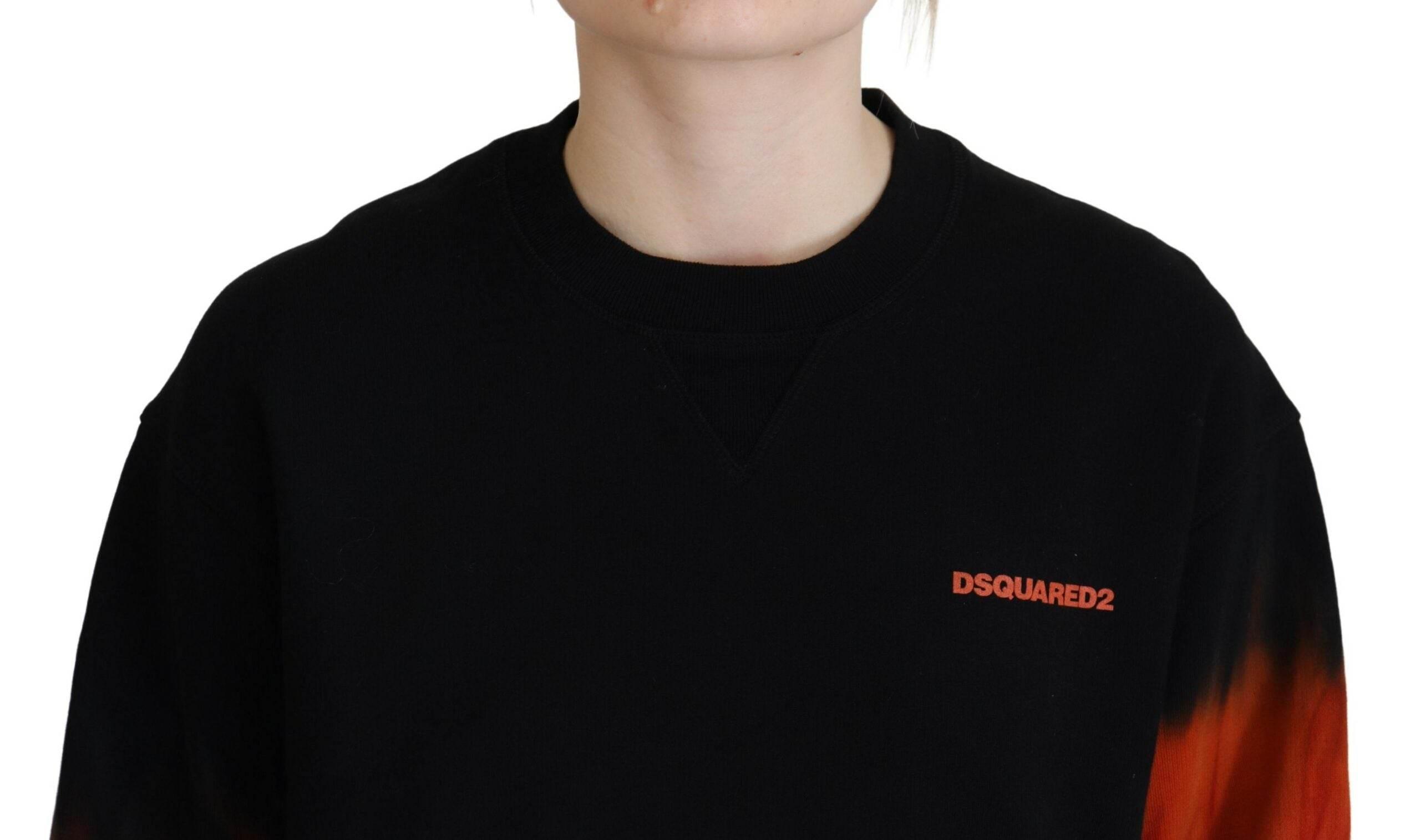 Dsquared² Black Tie Dye Logo Print Women Long Sleeve Sweater - Hilstor