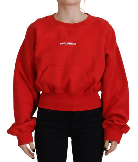 Dsquared² Red Logo Print Women Crew Neck Long Sleeve Sweater - Hilstor