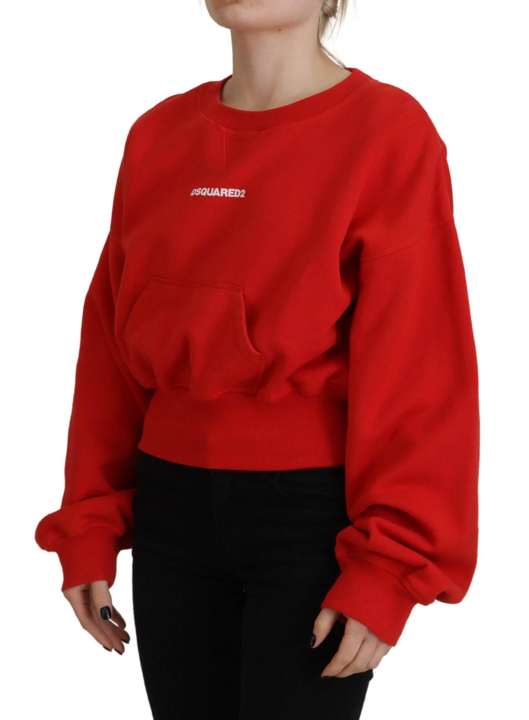 Dsquared² Red Logo Print Women Crew Neck Long Sleeve Sweater - Hilstor