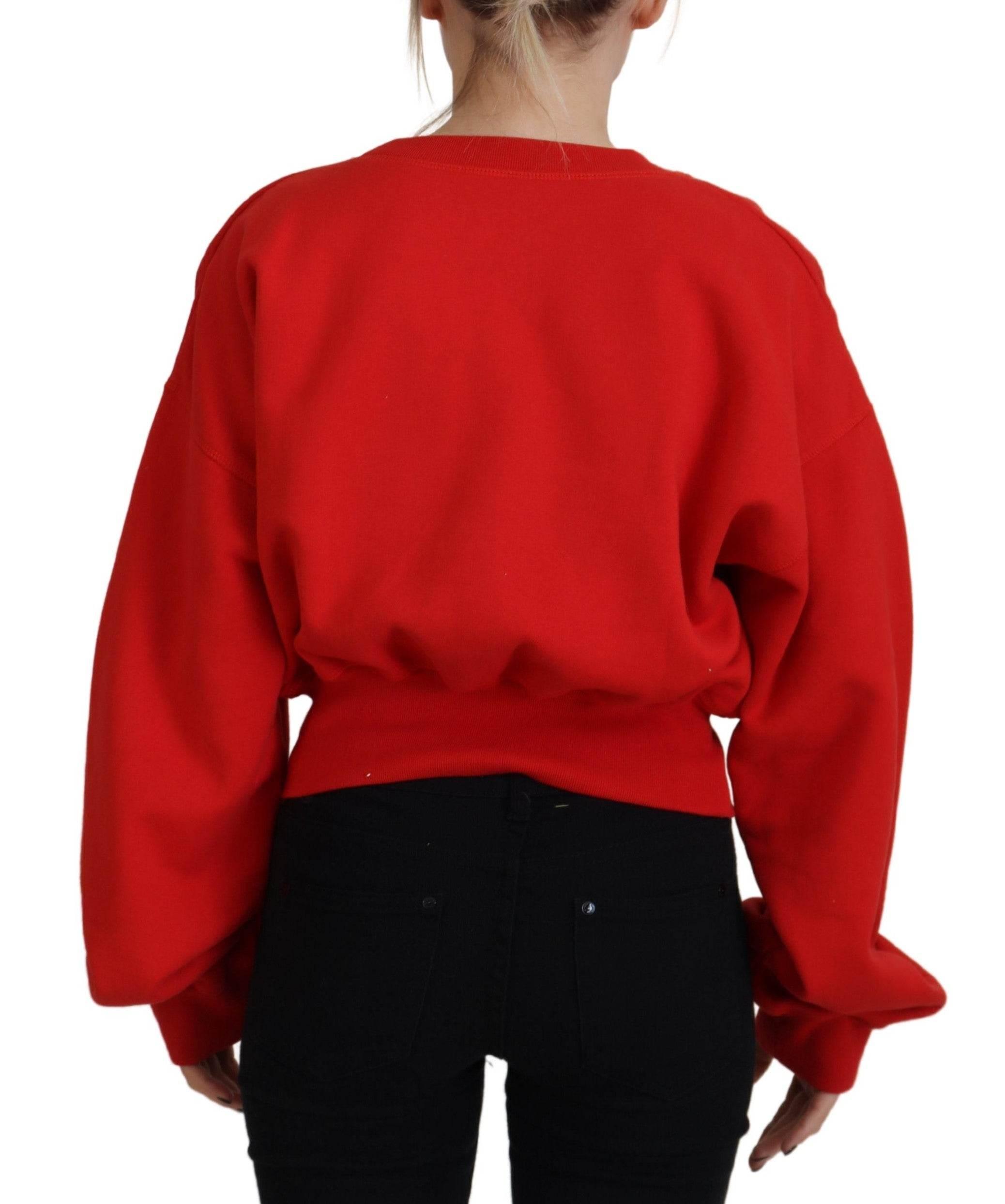 Dsquared² Red Logo Print Women Crew Neck Long Sleeve Sweater - Hilstor