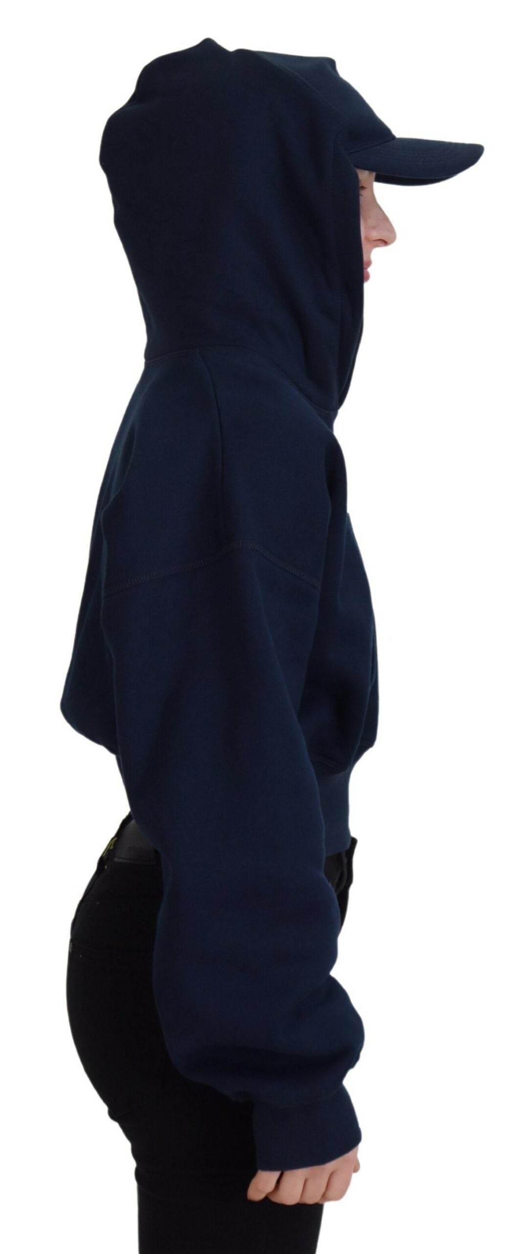 Dsquared² Blue Logo Print Hooded Cap Long Sleeve Sweater - Hilstor