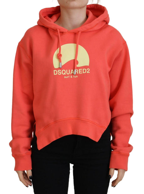 Dsquared² Pink Logo Print Cotton Hoodie Sweatshirt Sweater - Hilstor