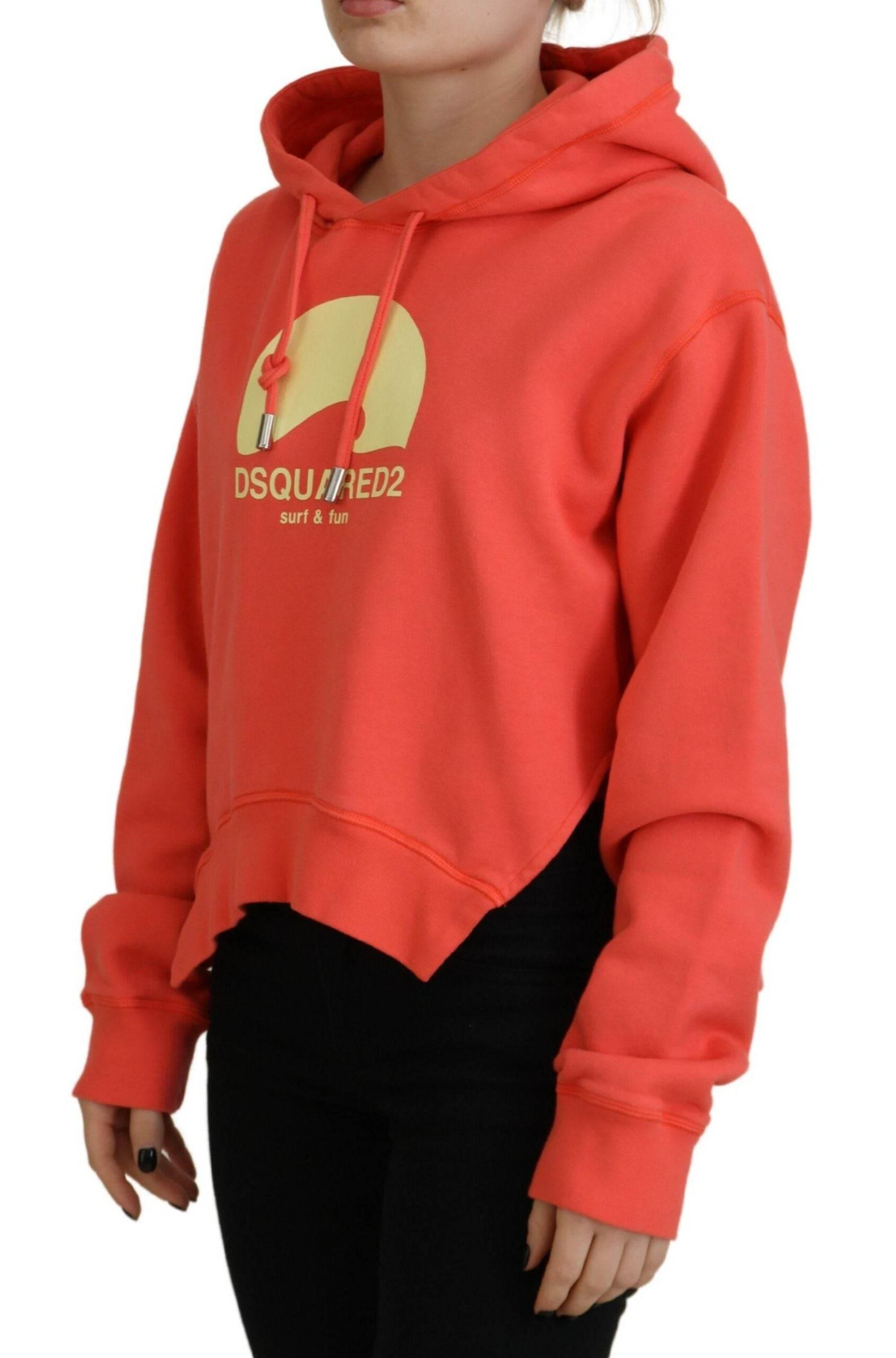 Dsquared² Pink Logo Print Cotton Hoodie Sweatshirt Sweater - Hilstor