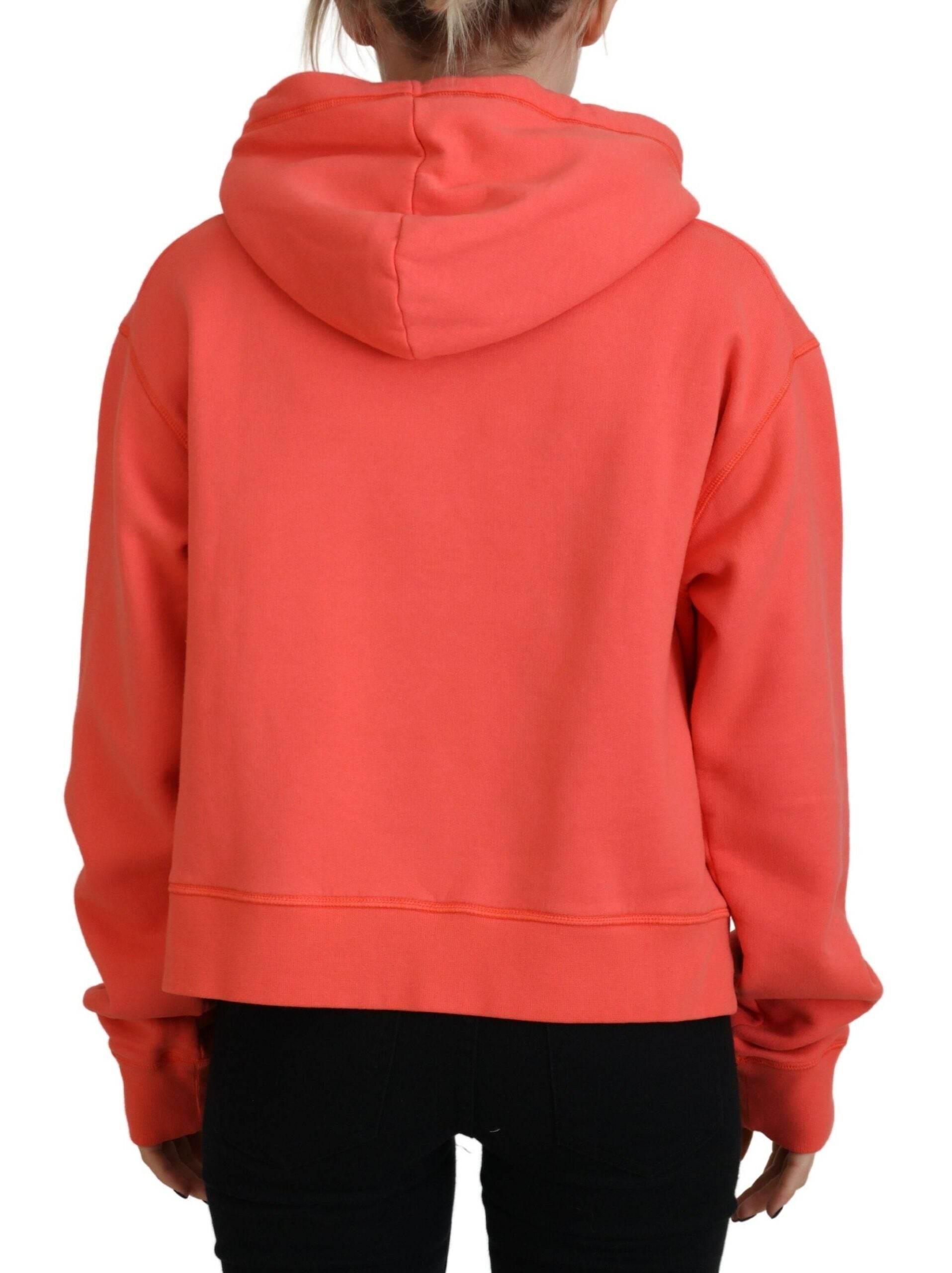 Dsquared² Pink Logo Print Cotton Hoodie Sweatshirt Sweater - Hilstor