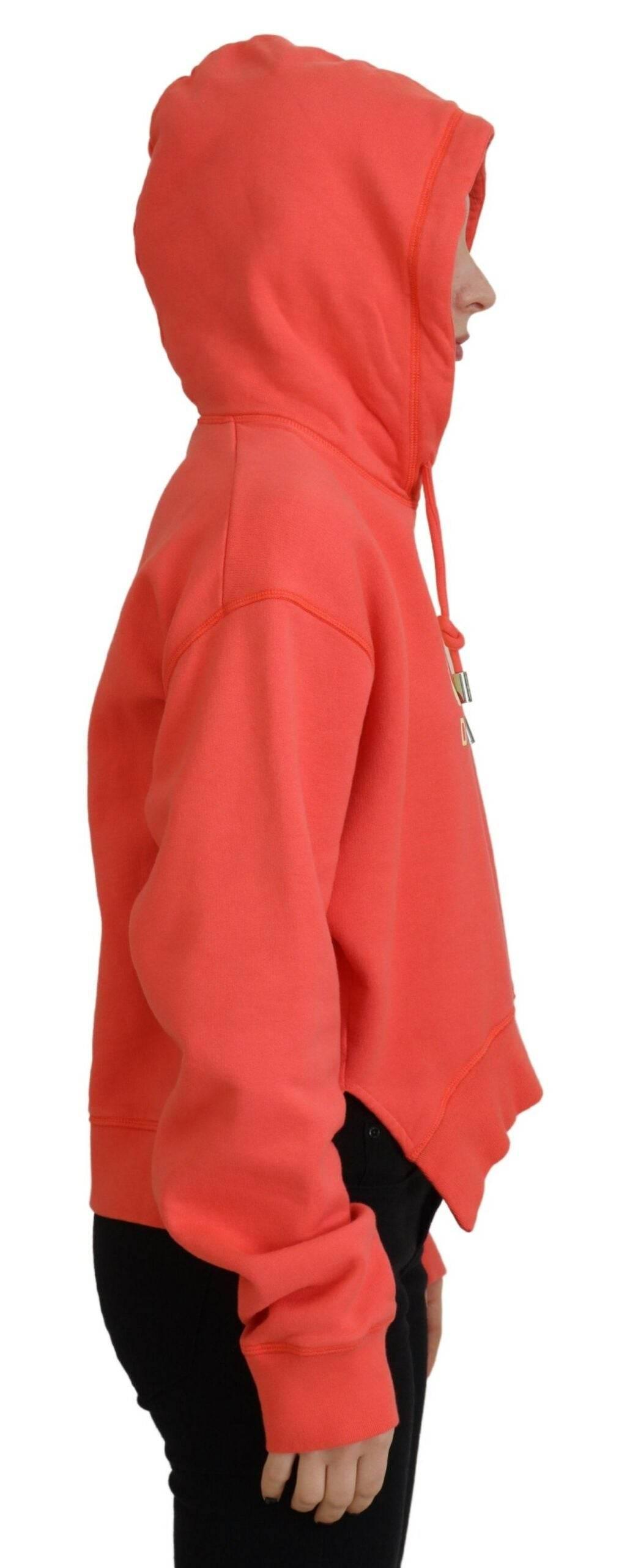 Dsquared² Pink Logo Print Cotton Hoodie Sweatshirt Sweater - Hilstor