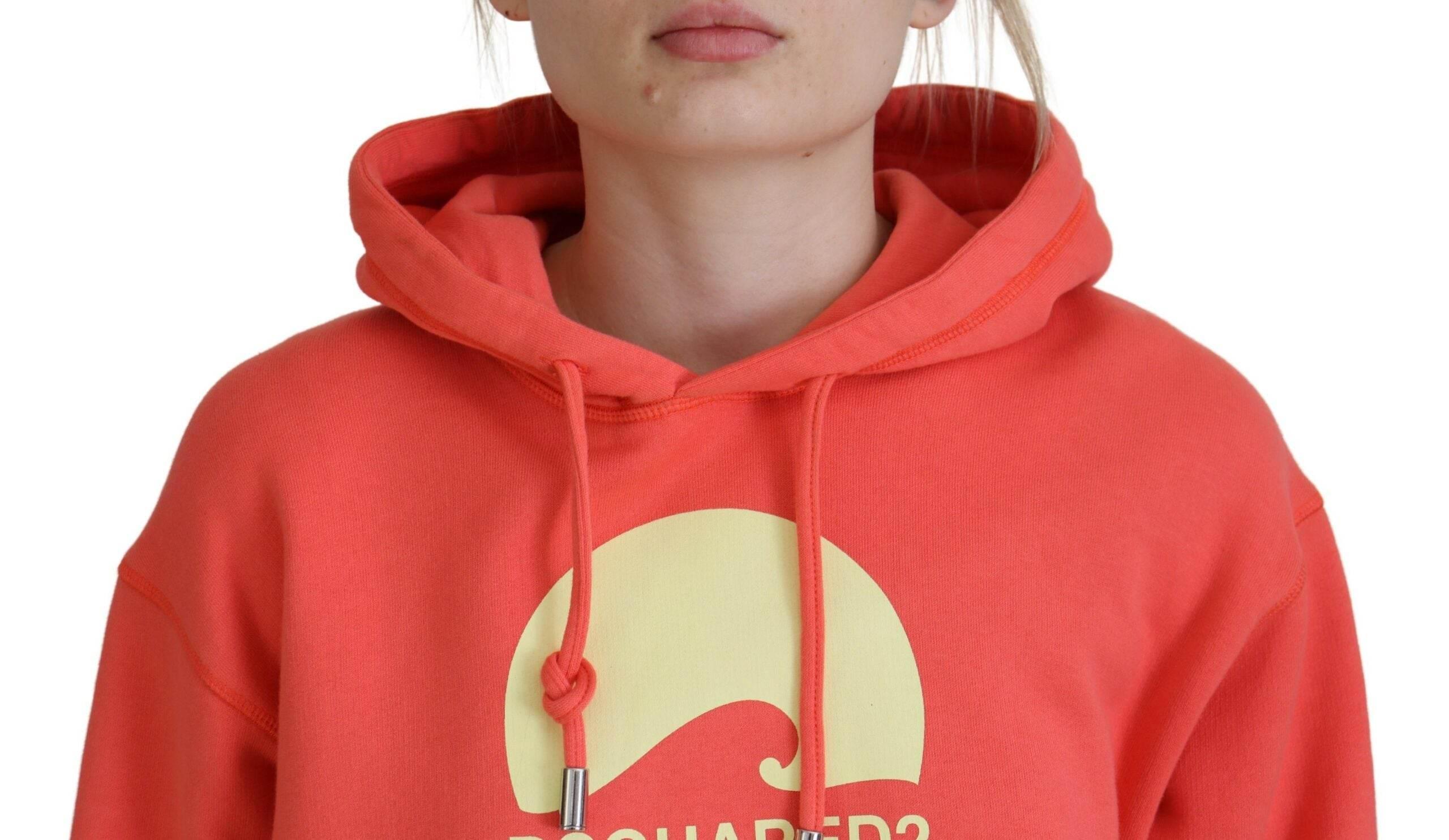 Dsquared² Pink Logo Print Cotton Hoodie Sweatshirt Sweater - Hilstor