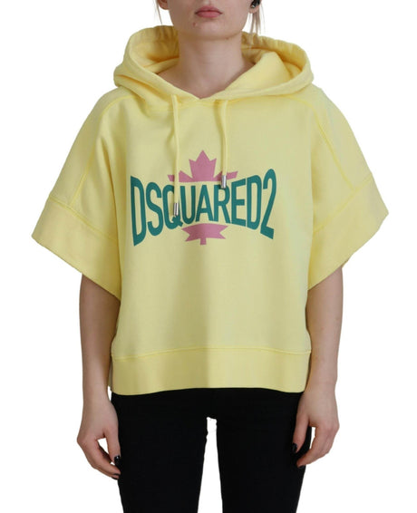 Dsquared² Yellow Logo Print Cotton Hoodie Sweatshirt Sweater - Hilstor