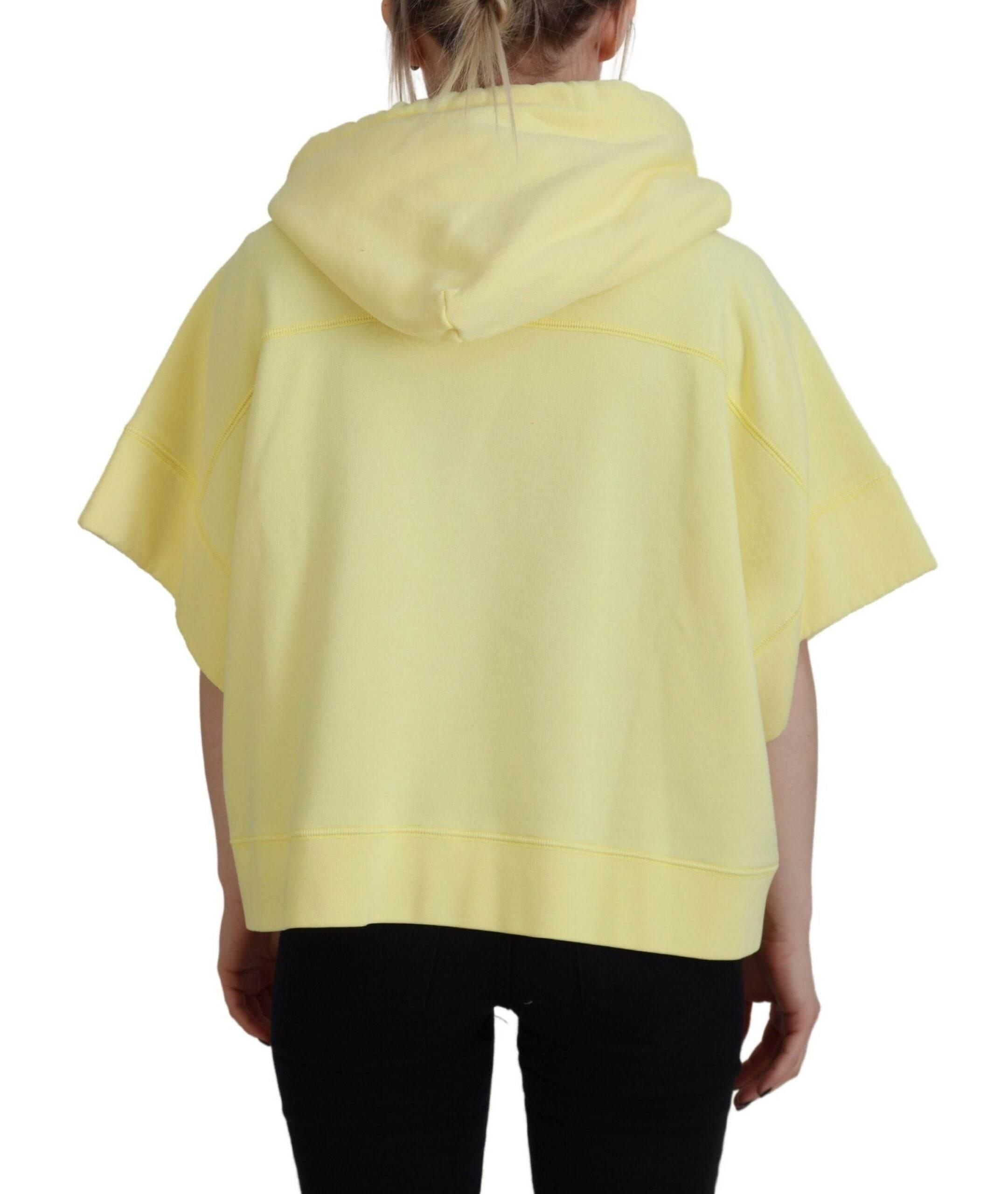 Dsquared² Yellow Logo Print Cotton Hoodie Sweatshirt Sweater - Hilstor