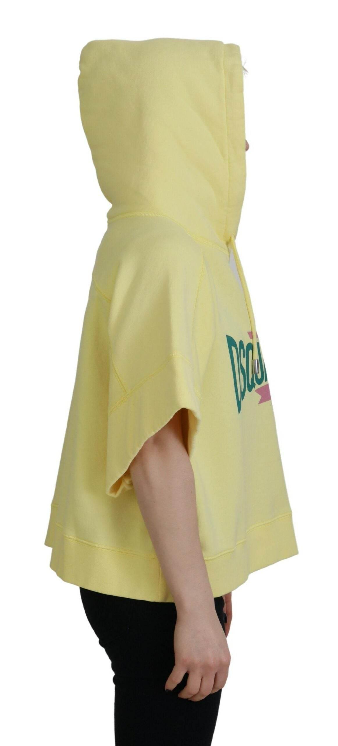 Dsquared² Yellow Logo Print Cotton Hoodie Sweatshirt Sweater - Hilstor