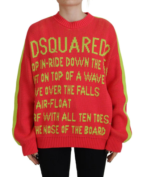 Dsquared² Multicolor Cotton Knitted Crewneck Pullover Sweater - Hilstor