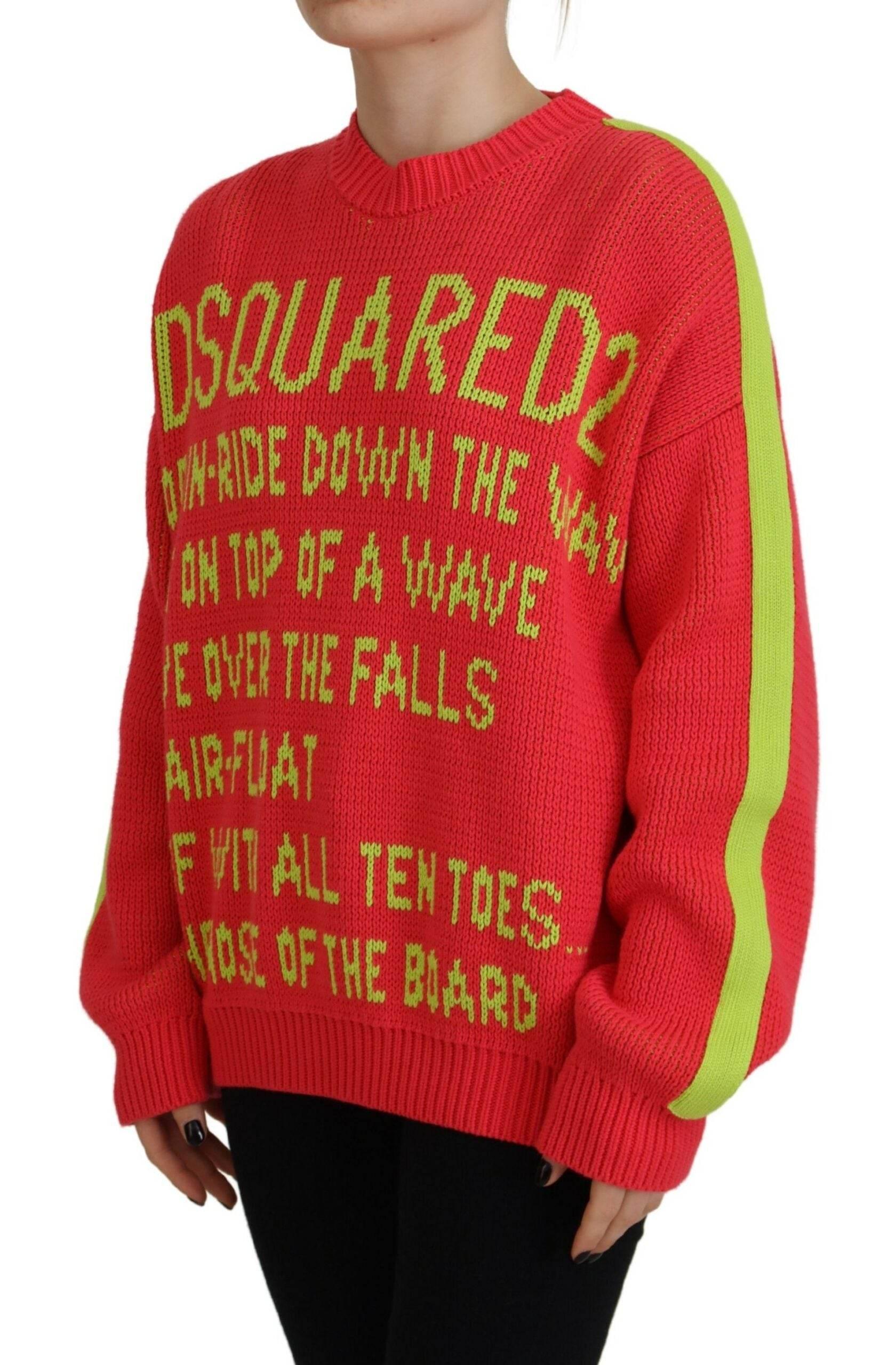 Dsquared² Multicolor Cotton Knitted Crewneck Pullover Sweater - Hilstor