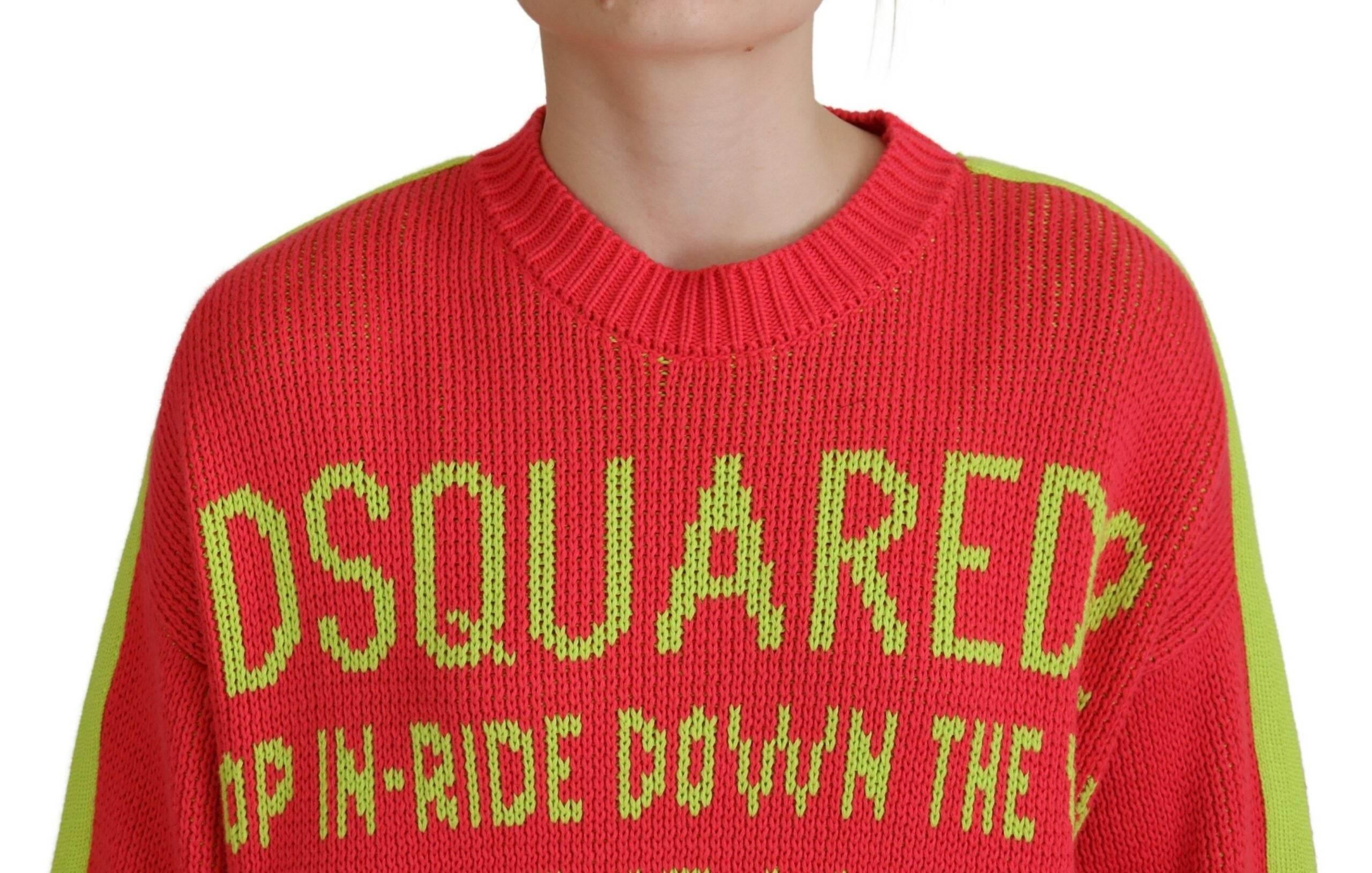 Dsquared² Multicolor Cotton Knitted Crewneck Pullover Sweater - Hilstor