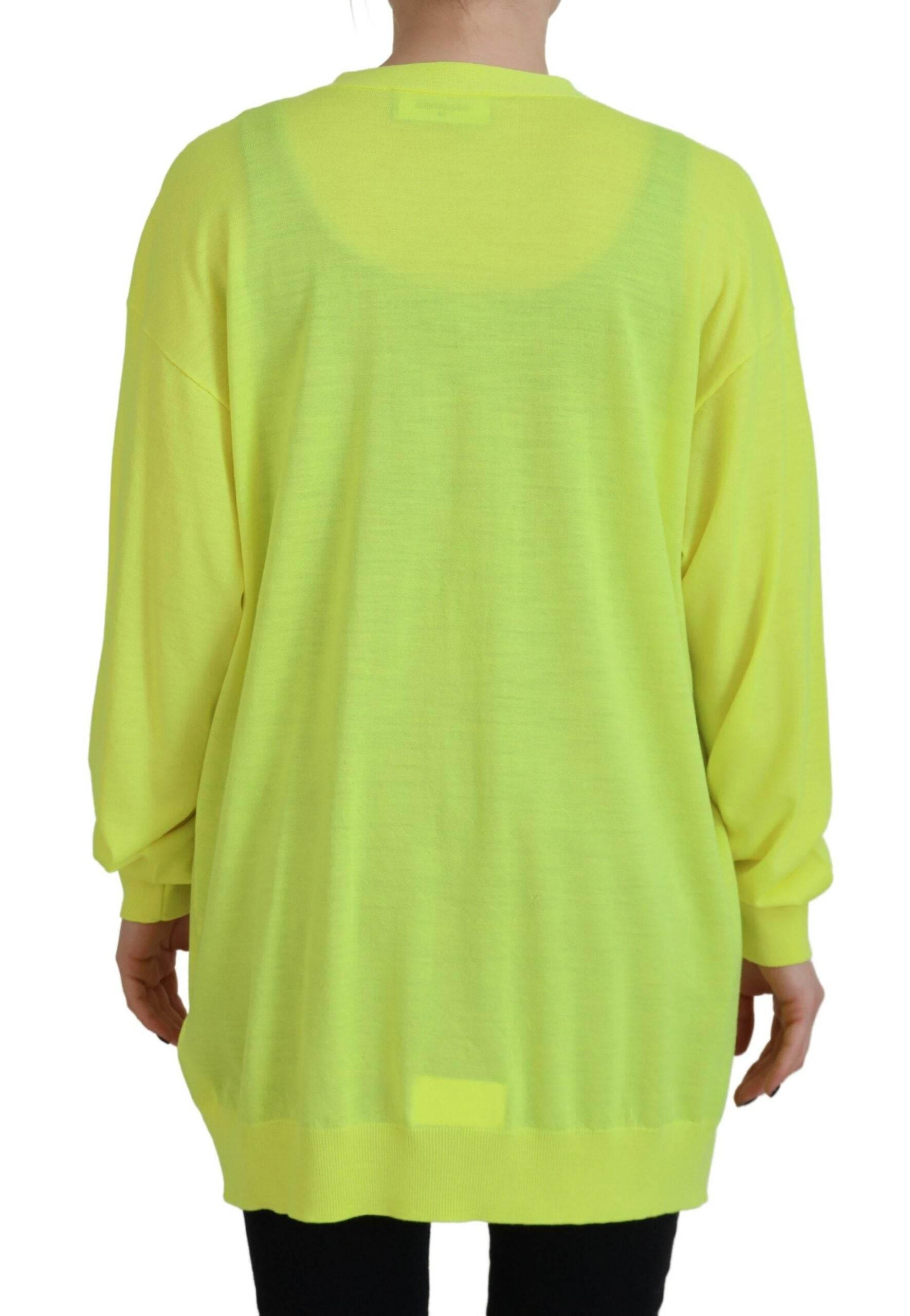 Dsquared² Yellow Wool Knitted Buttoned Cardigan Sweater - Hilstor
