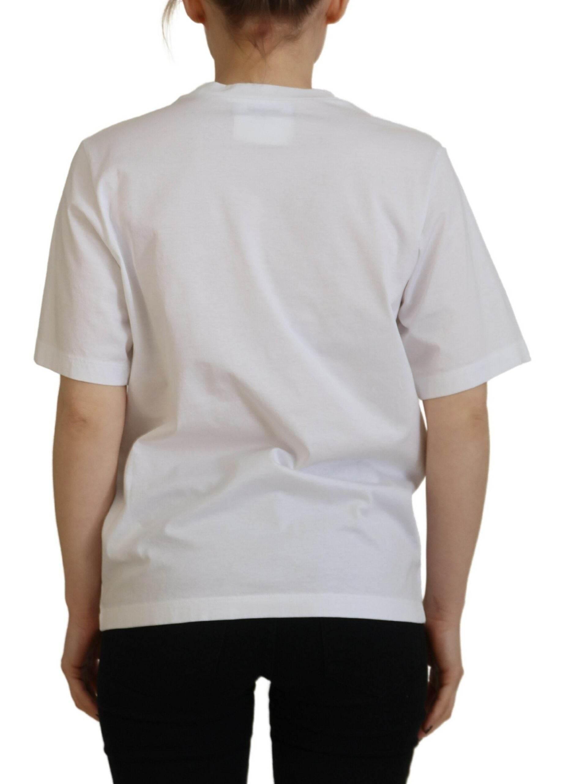Dsquared² White Cotton Shiny Icon East Tee Crewneck T-shirt - Hilstor