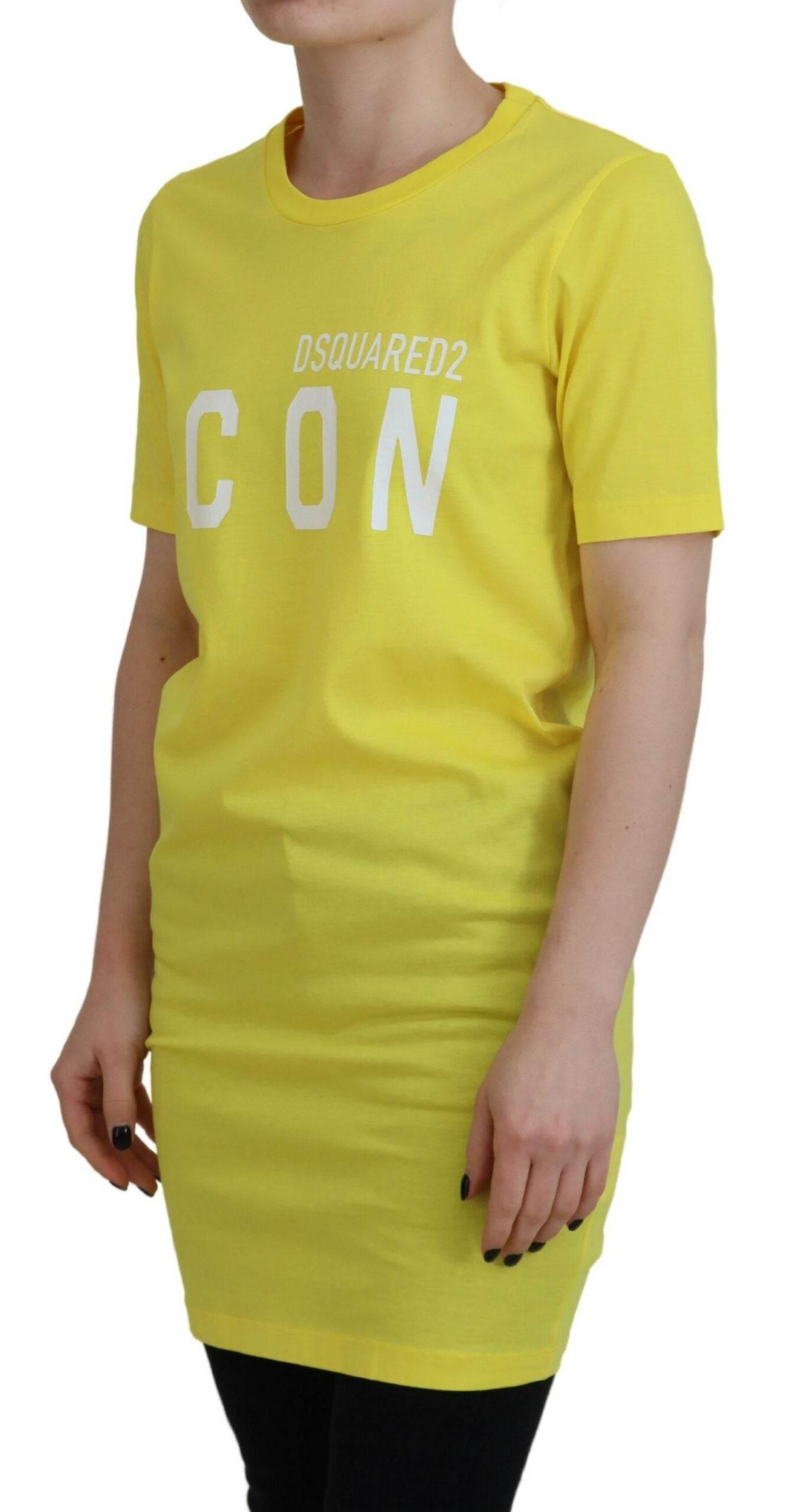 Dsquared² Yellow CottonShiny Icon Renny Dress Crewneck T-shirt - Hilstor