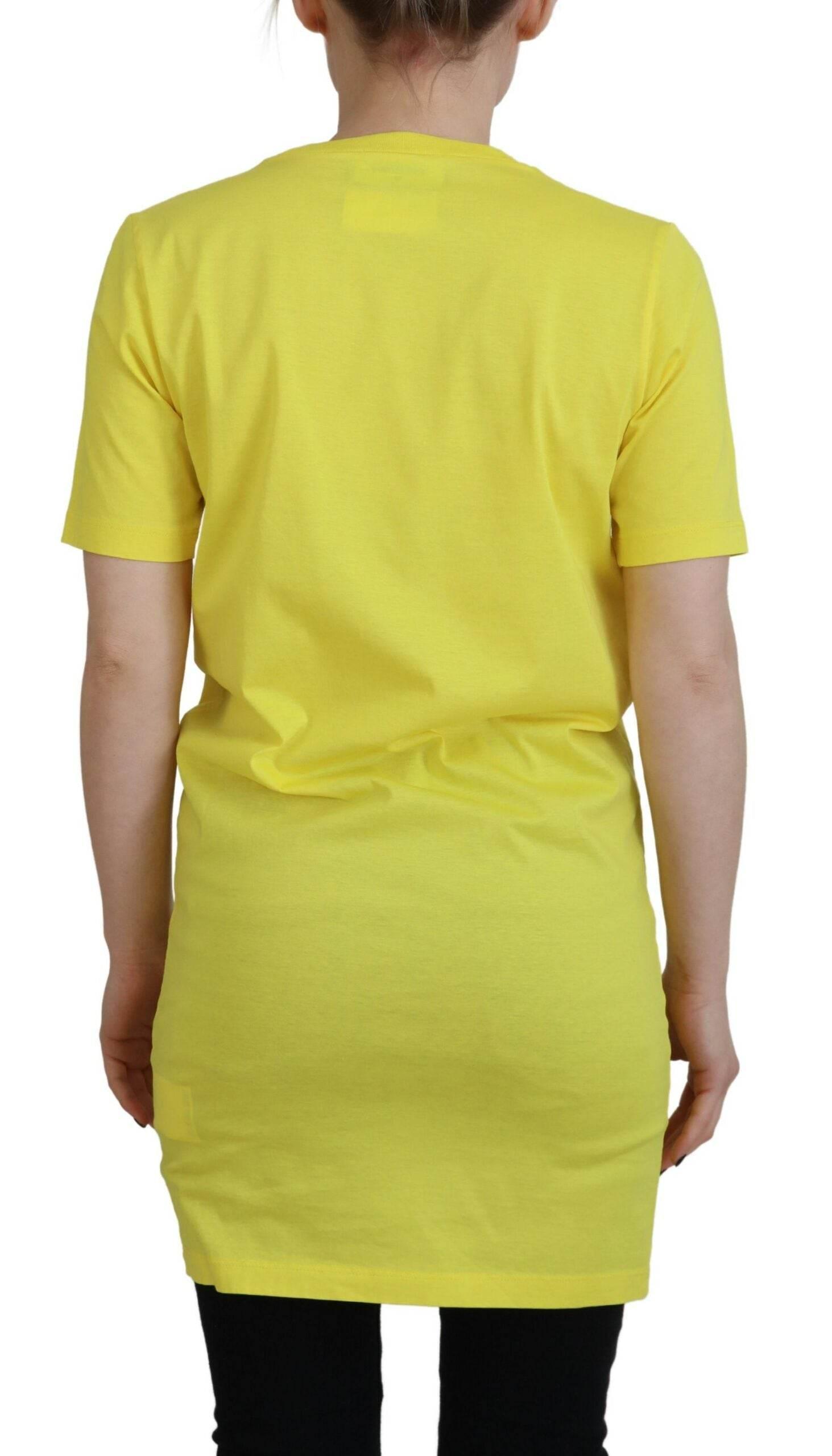 Dsquared² Yellow CottonShiny Icon Renny Dress Crewneck T-shirt - Hilstor