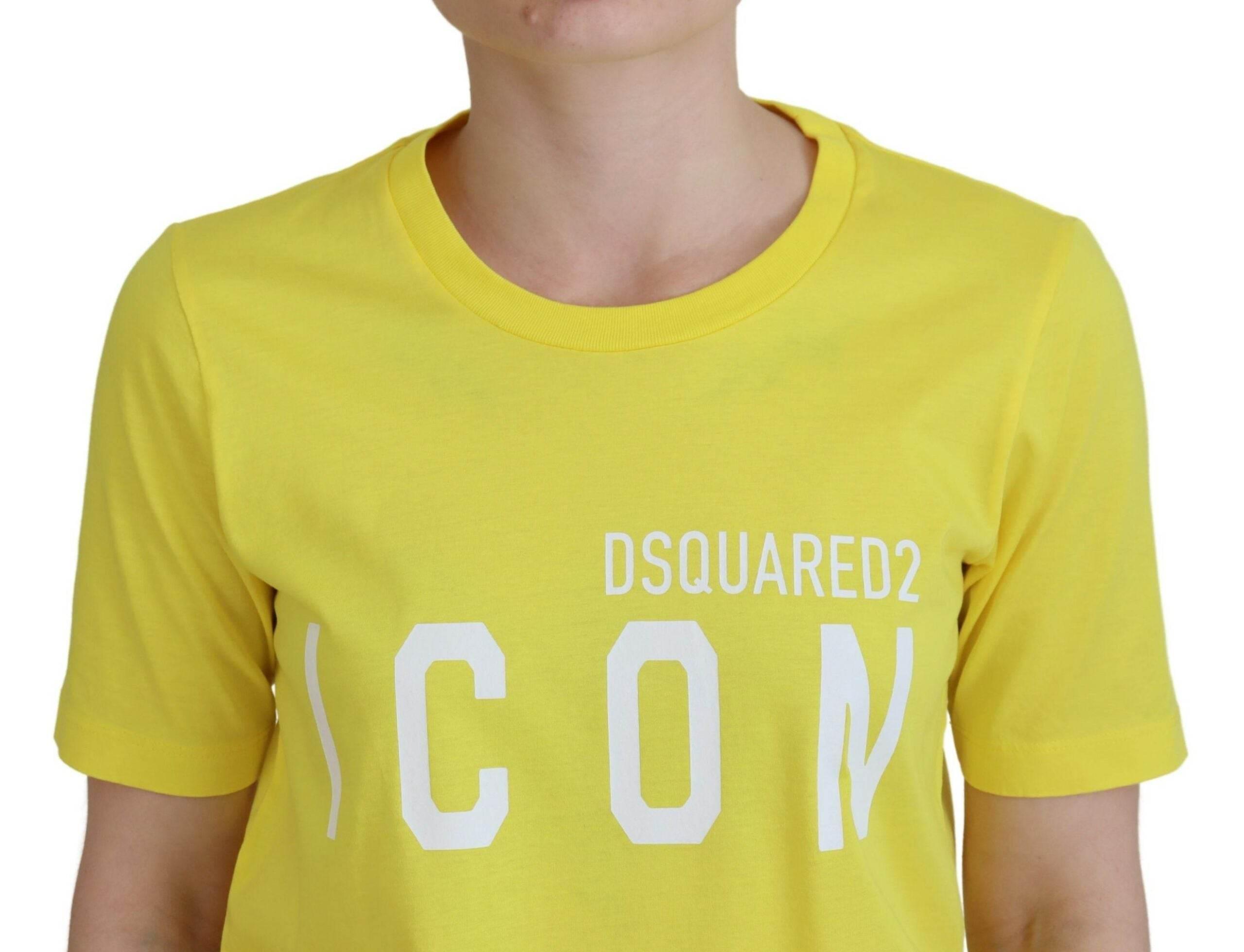 Dsquared² Yellow CottonShiny Icon Renny Dress Crewneck T-shirt - Hilstor