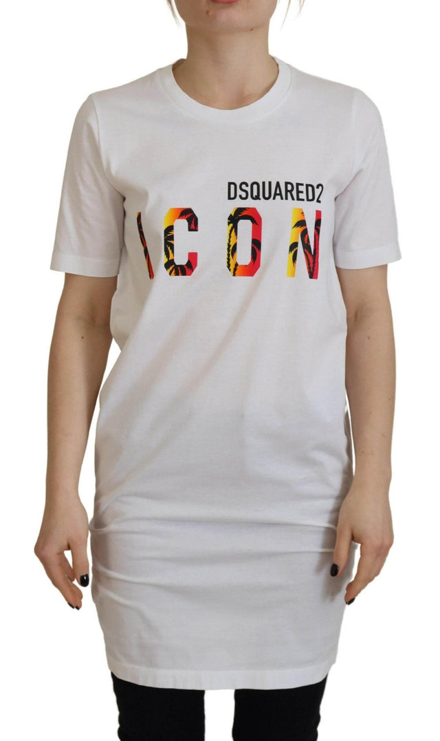 Dsquared² White Cotton Icon Logo Print Crewneck T-shirt - Hilstor