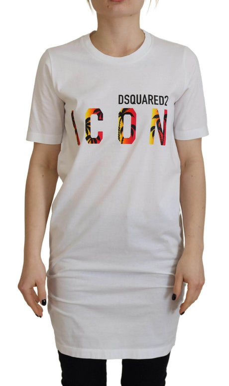 Dsquared² White Cotton Icon Logo Print Crewneck T-shirt - Hilstor