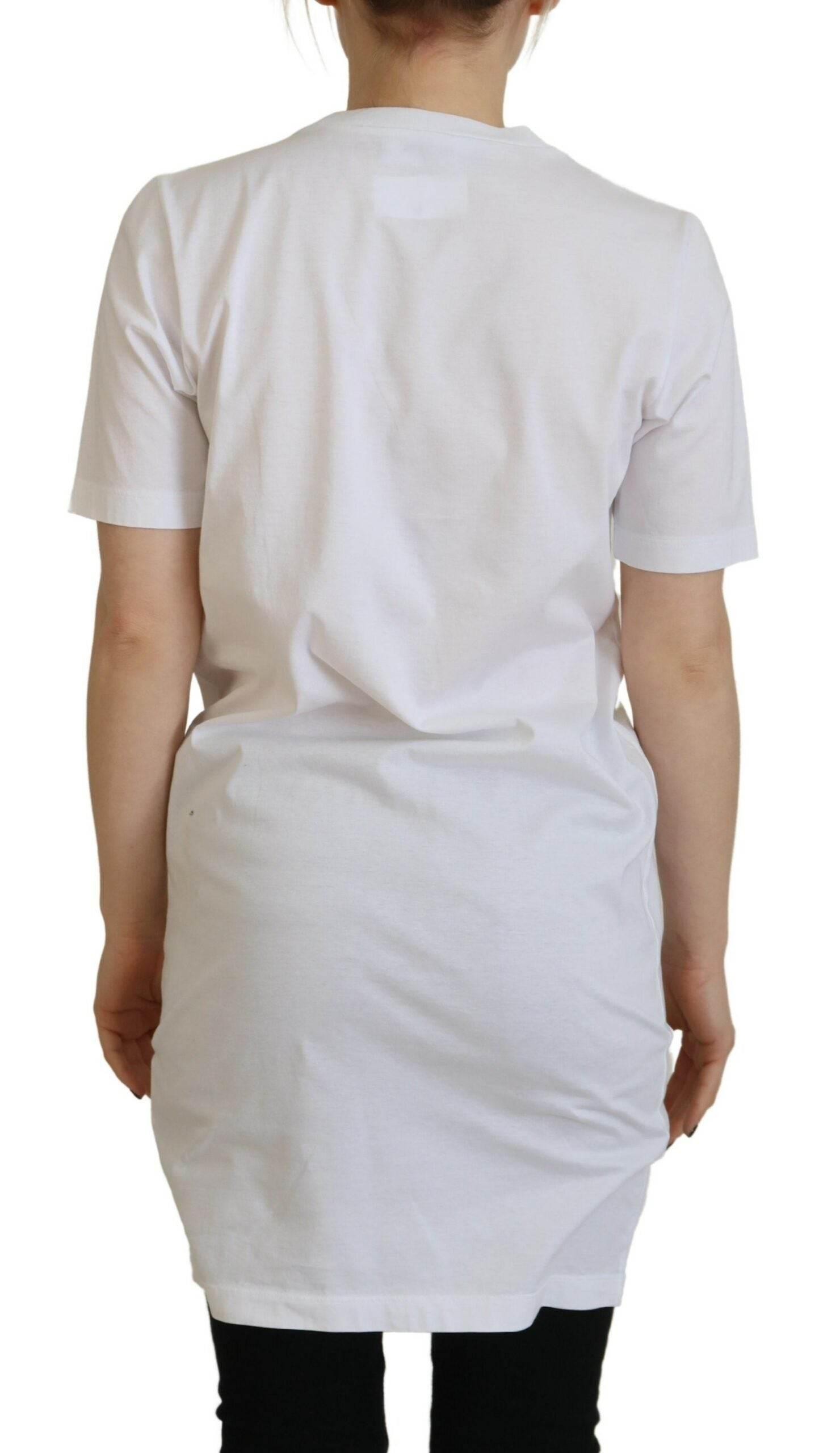 Dsquared² White Cotton Icon Logo Print Crewneck T-shirt - Hilstor