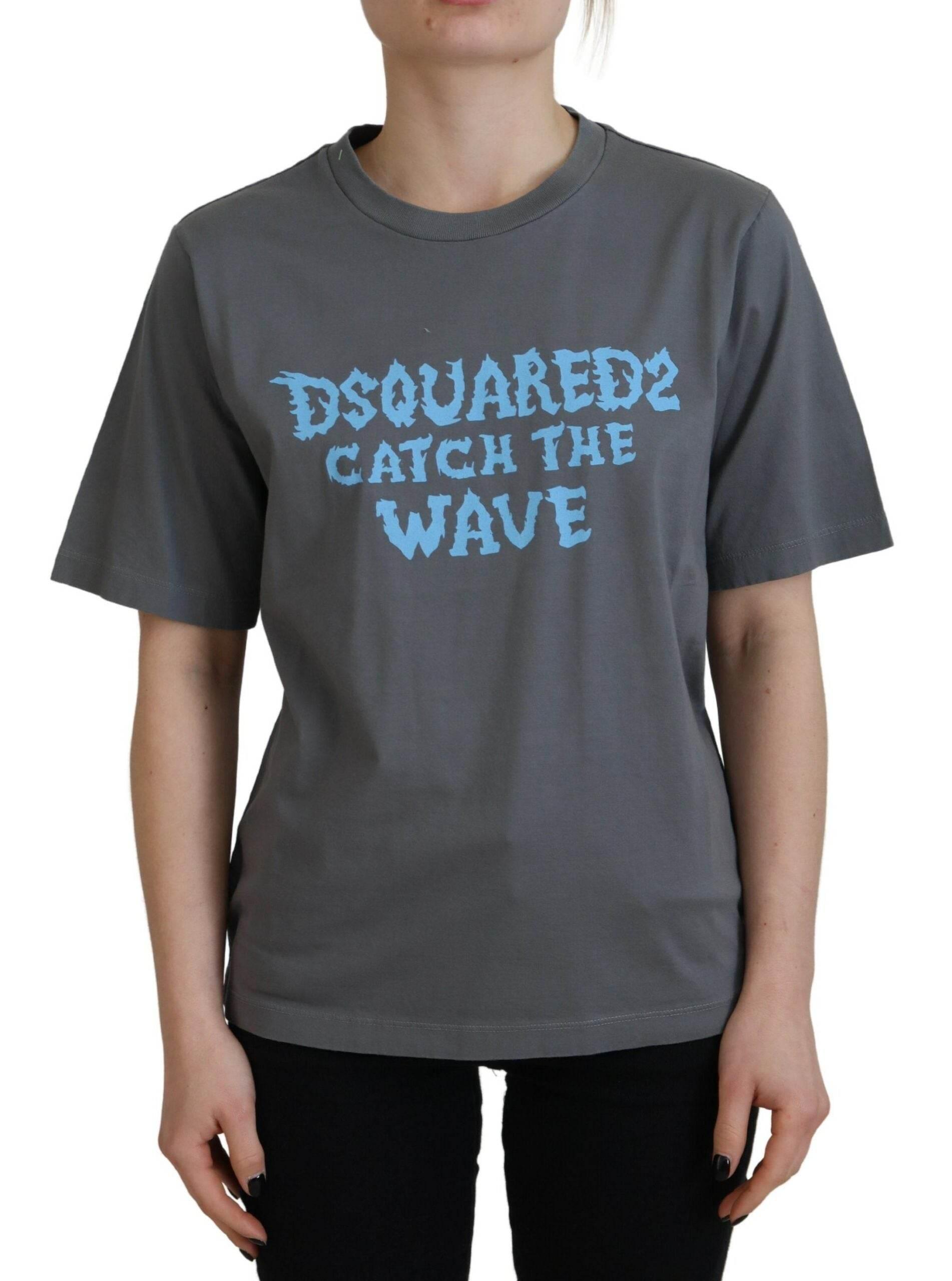 Dsquared² Gray Logo Cotton Crewneck Short Sleeve Tee T-shirt - Hilstor