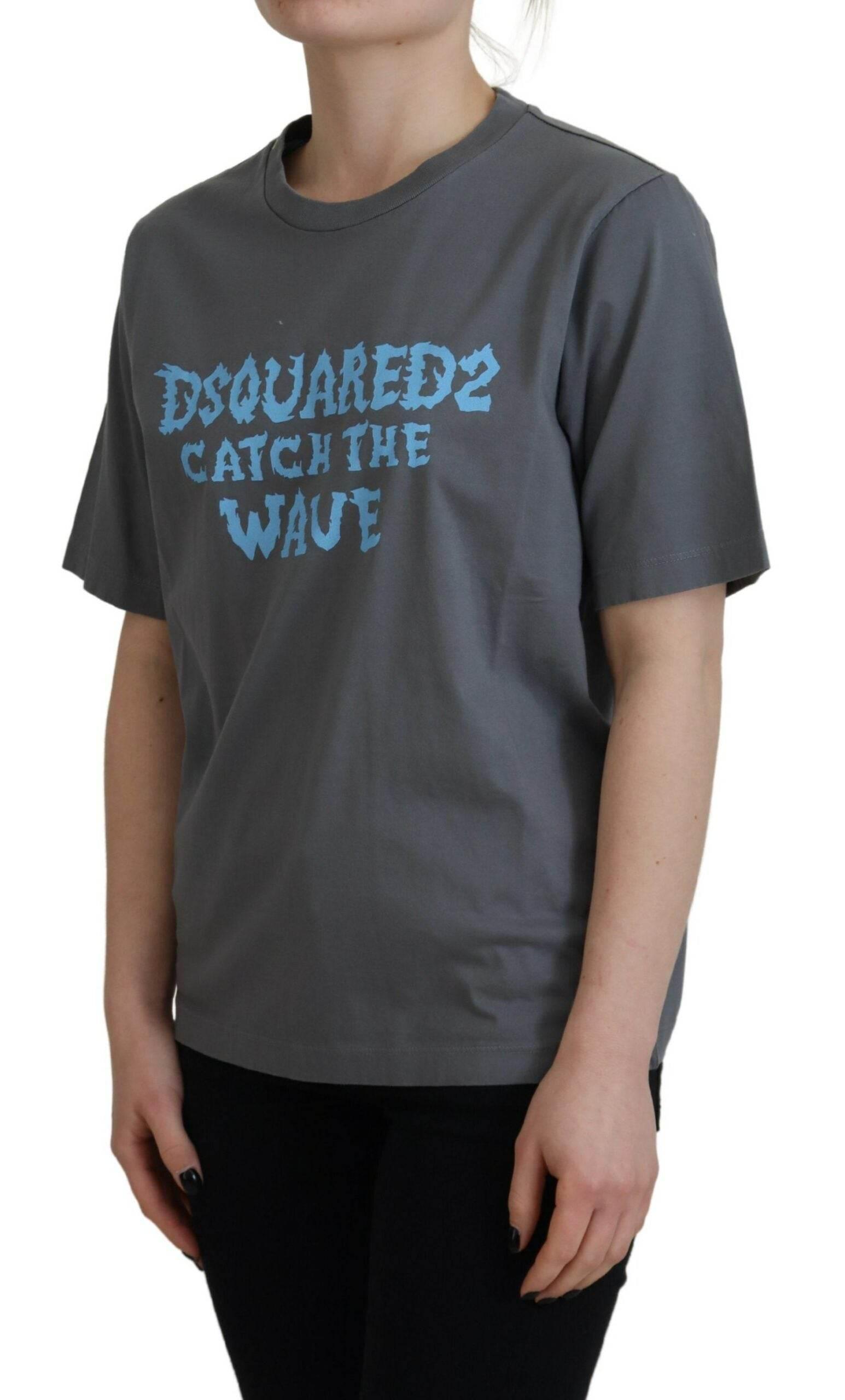 Dsquared² Gray Logo Cotton Crewneck Short Sleeve Tee T-shirt - Hilstor