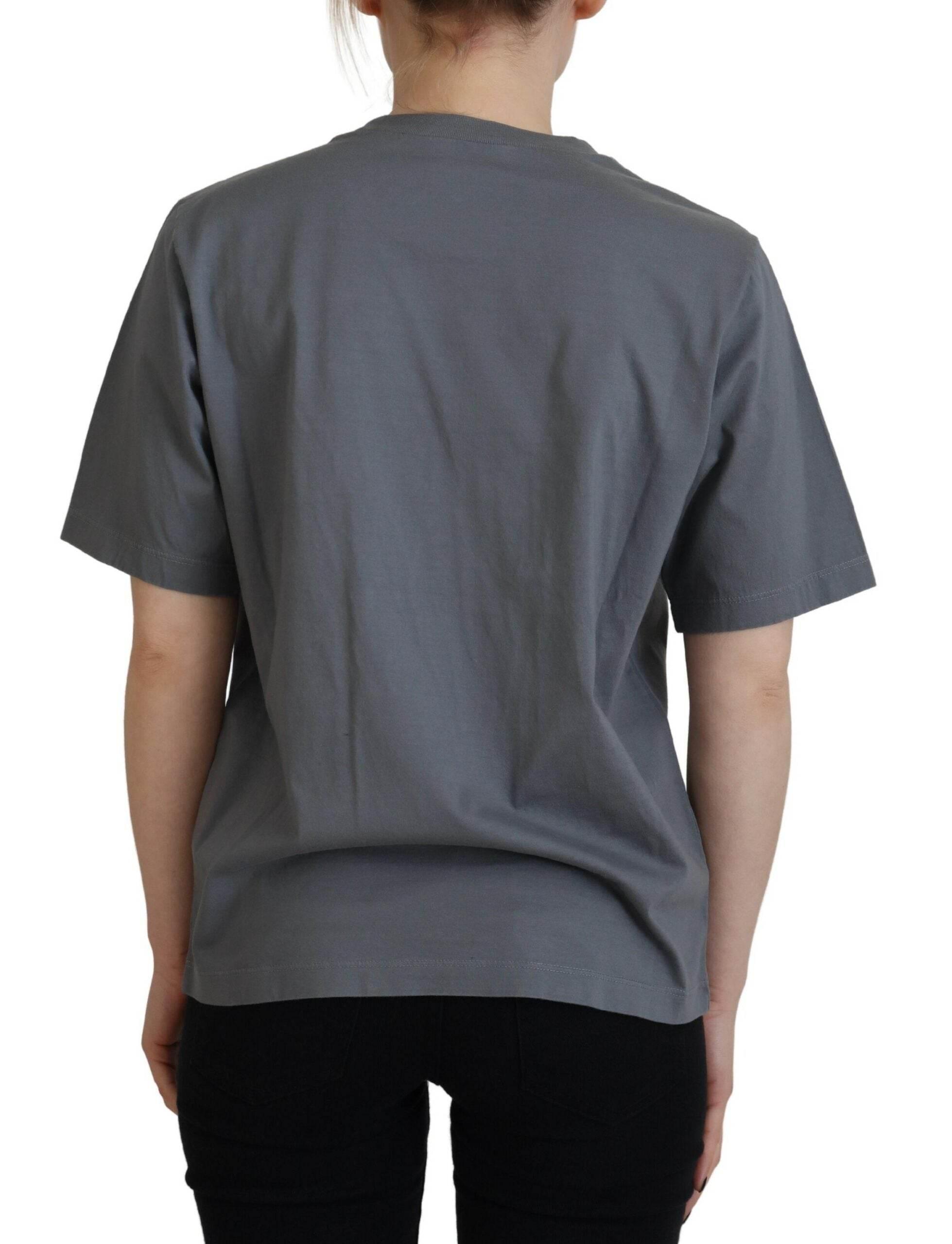 Dsquared² Gray Logo Cotton Crewneck Short Sleeve Tee T-shirt - Hilstor