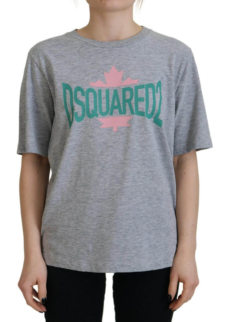 Dsquared² Gray Logo Cotton Crewneck Short Sleeve Tee T-shirt - Hilstor