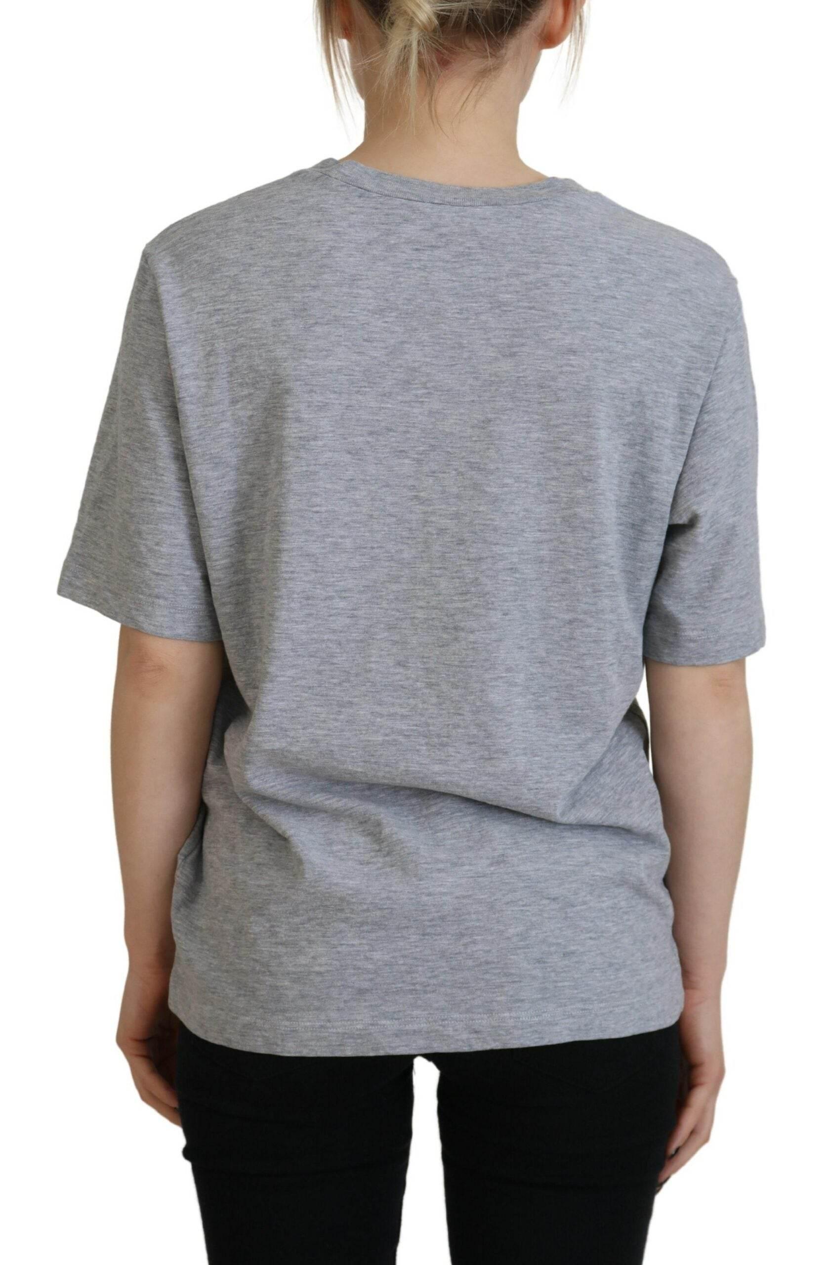 Dsquared² Gray Logo Cotton Crewneck Short Sleeve Tee T-shirt - Hilstor