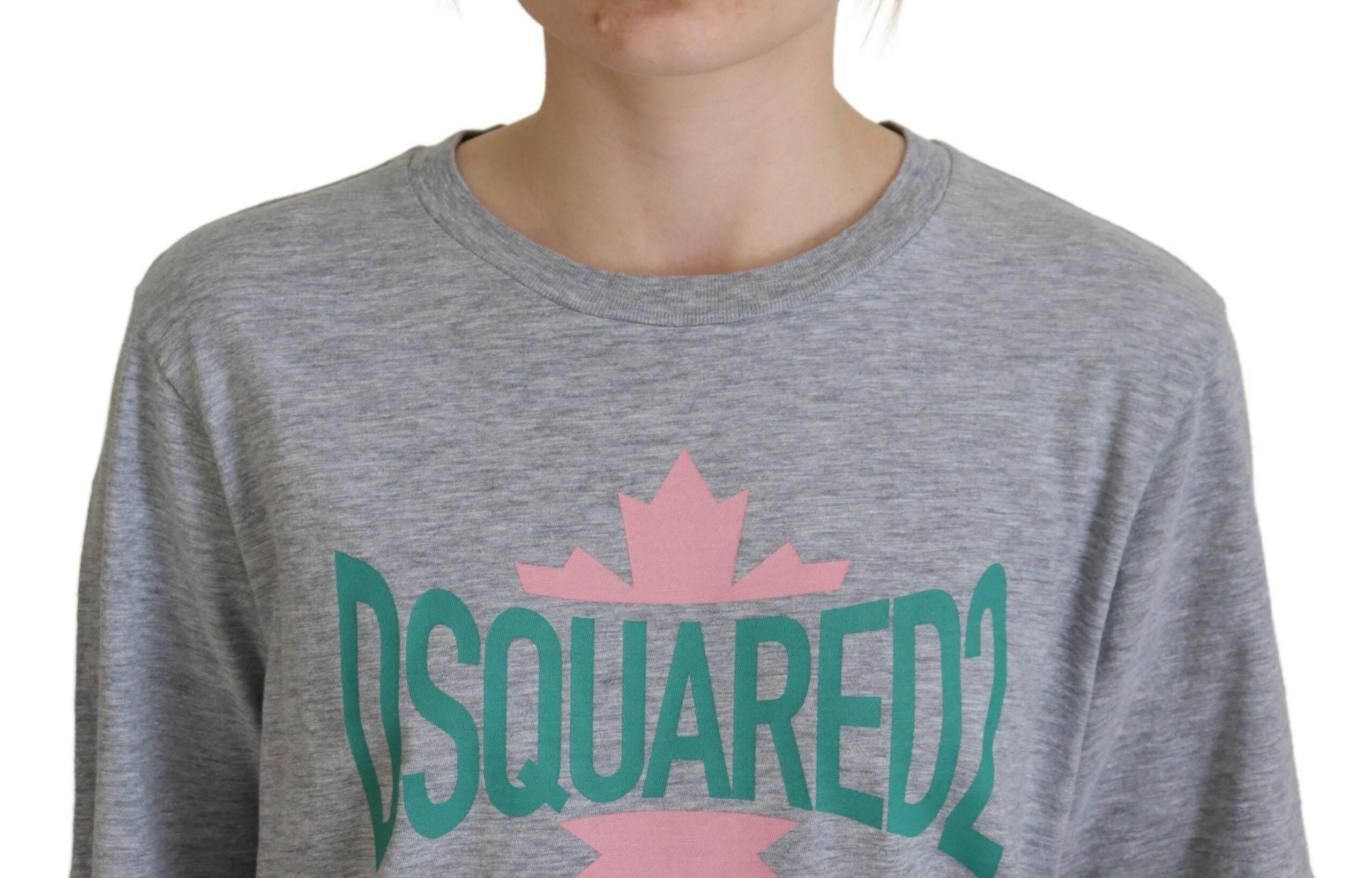 Dsquared² Gray Logo Cotton Crewneck Short Sleeve Tee T-shirt - Hilstor