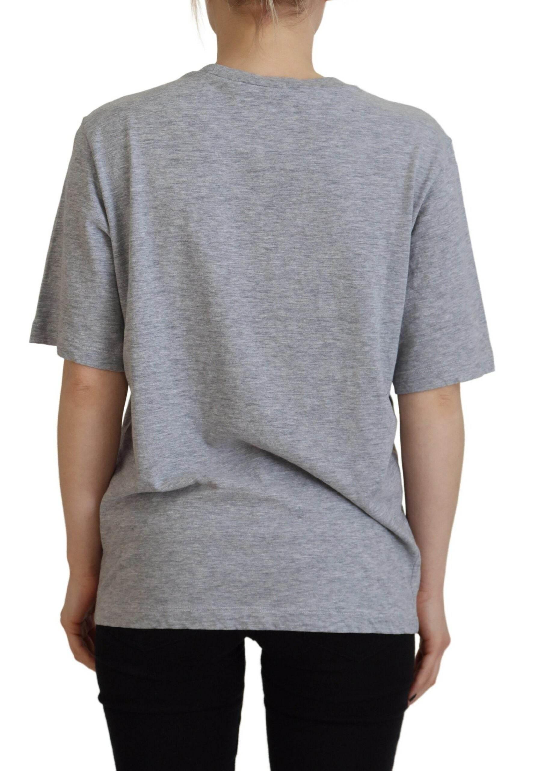 Dsquared² Gray Logo Cotton Crewneck Short Sleeve Tee T-shirt - Hilstor