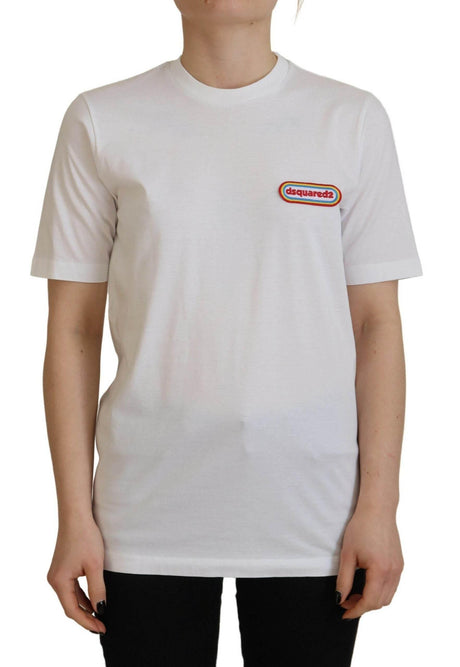 Dsquared² White Logo Patch Crewneck Short Sleeve Tee T-shirt - Hilstor