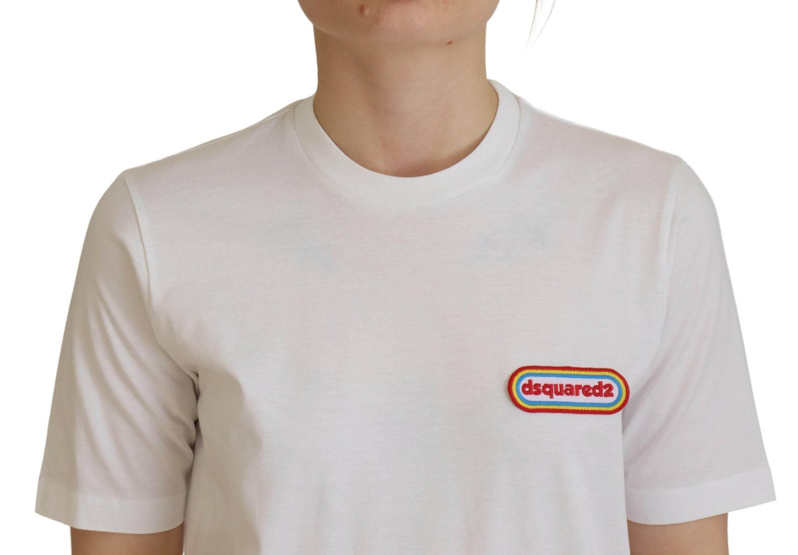 Dsquared² White Logo Patch Crewneck Short Sleeve Tee T-shirt - Hilstor