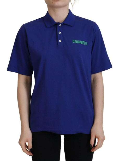 Dsquared² Blue Collared Writings Polo Short Sleeves T-shirt - Hilstor