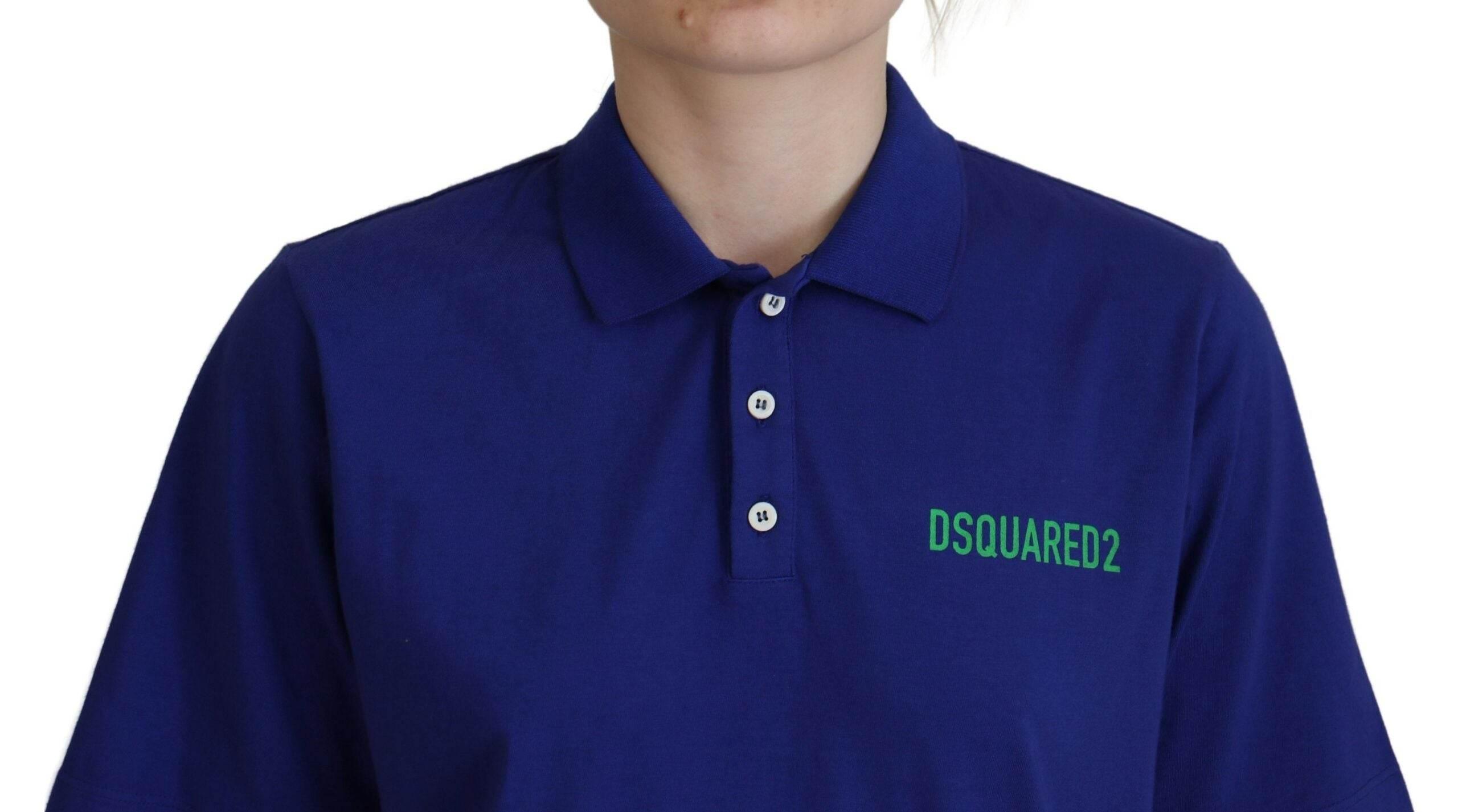 Dsquared² Blue Collared Writings Polo Short Sleeves T-shirt - Hilstor